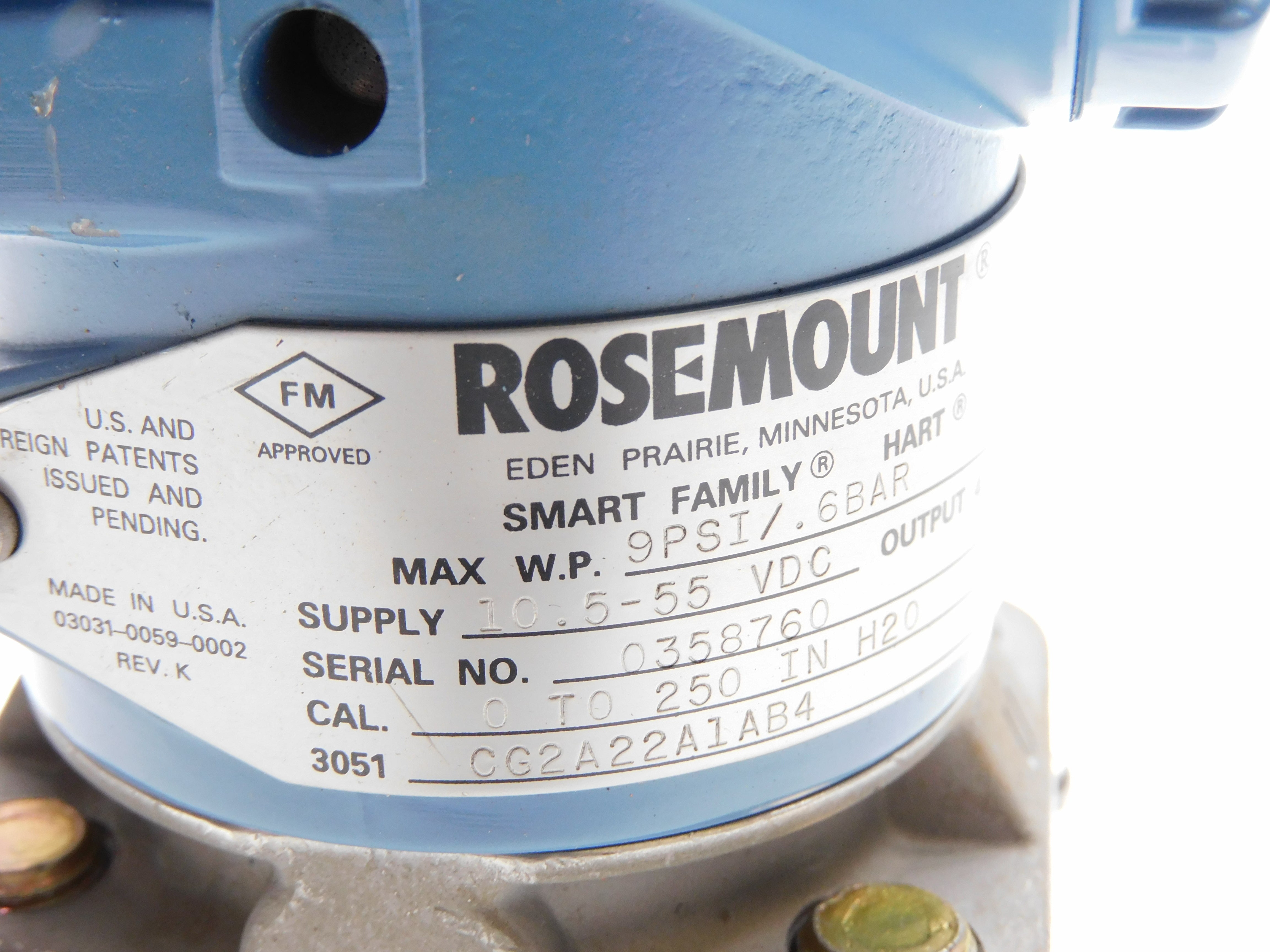 ROSEMOUNT 3051CG2A22A1AB4 UNMP