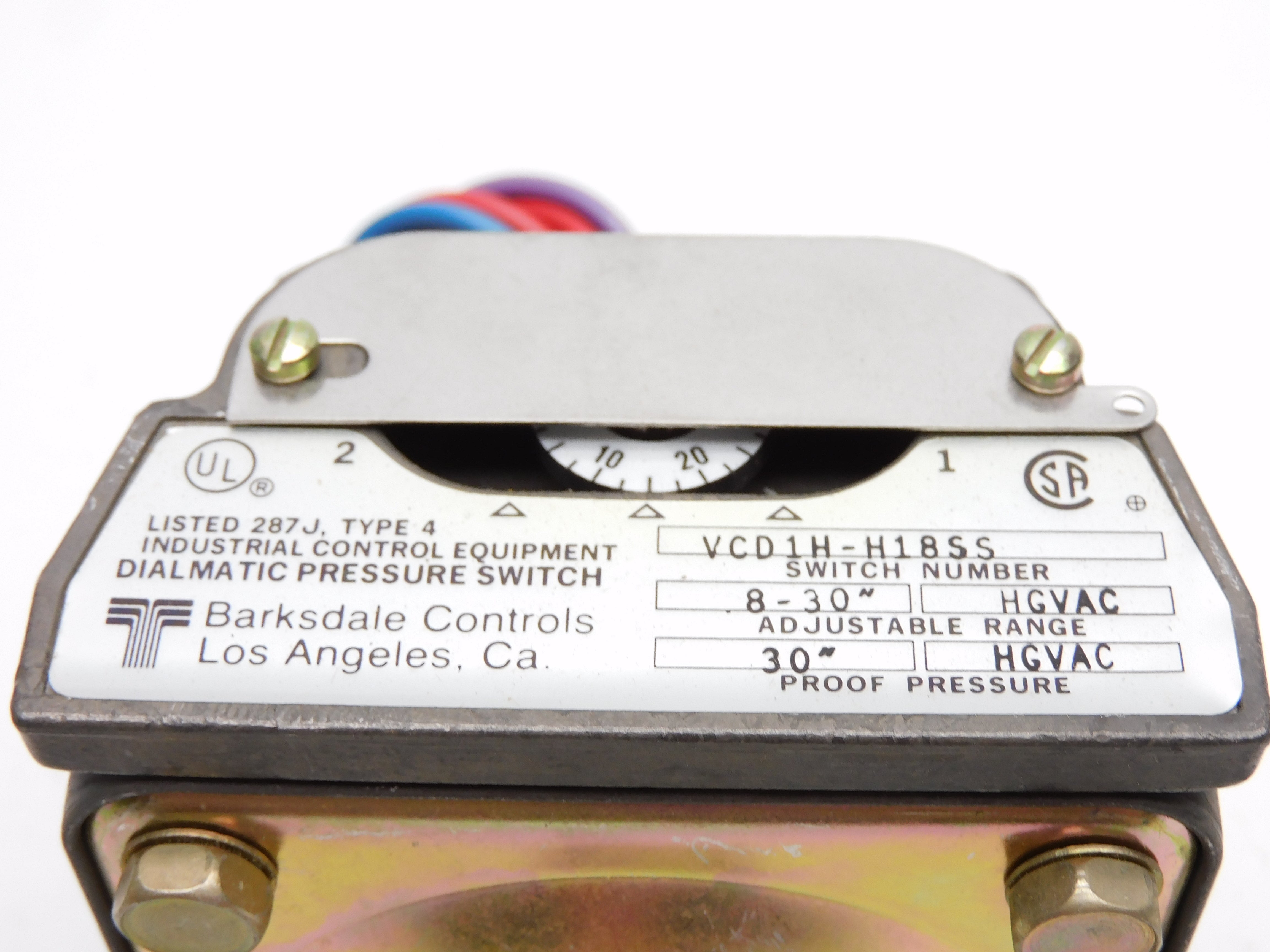 BARKSDALE VCD1H-H18SS 600VAC 10A .8-30"HGVAC NSMP
