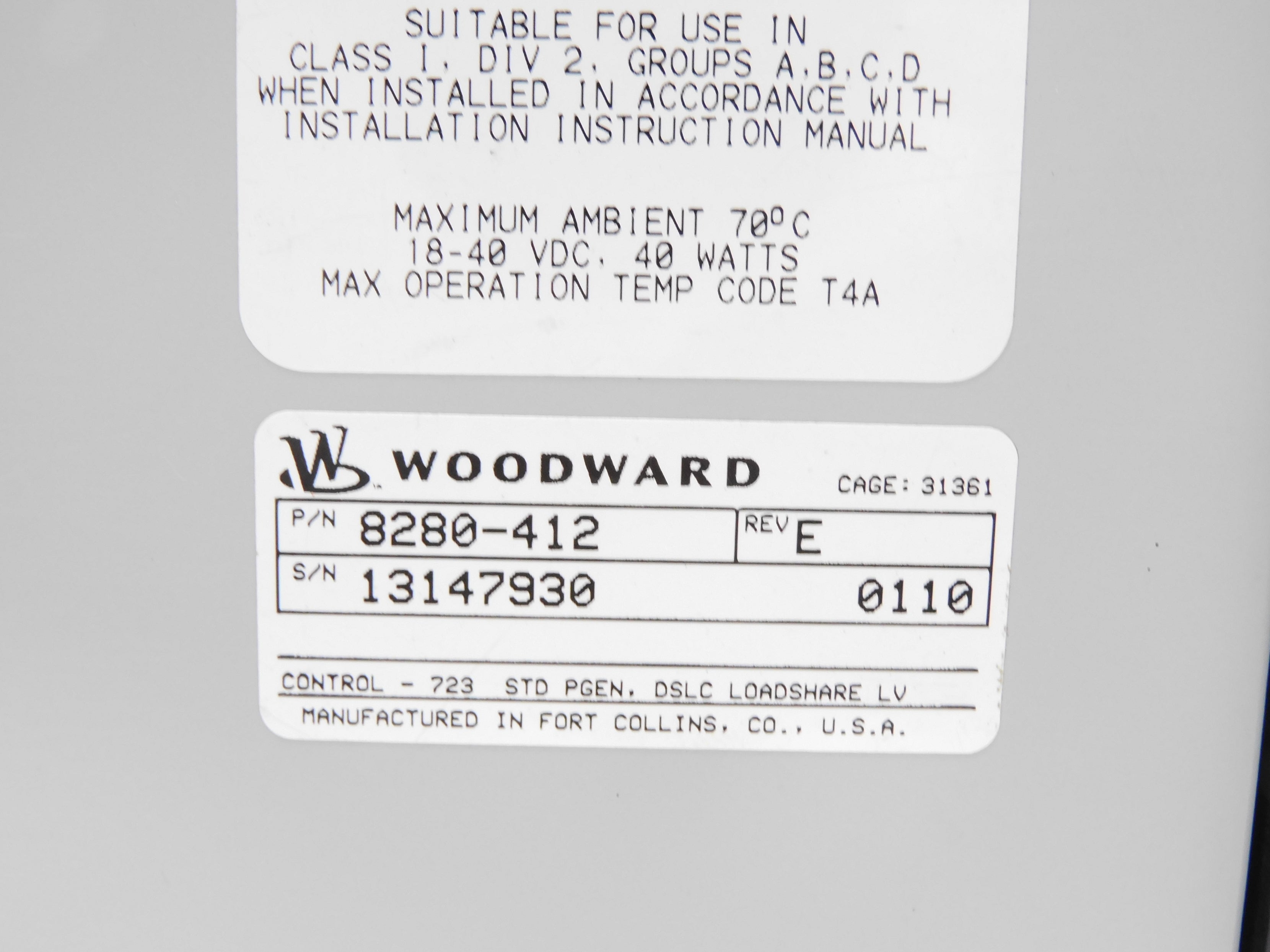 WOODWARD 8280-412 UNMP