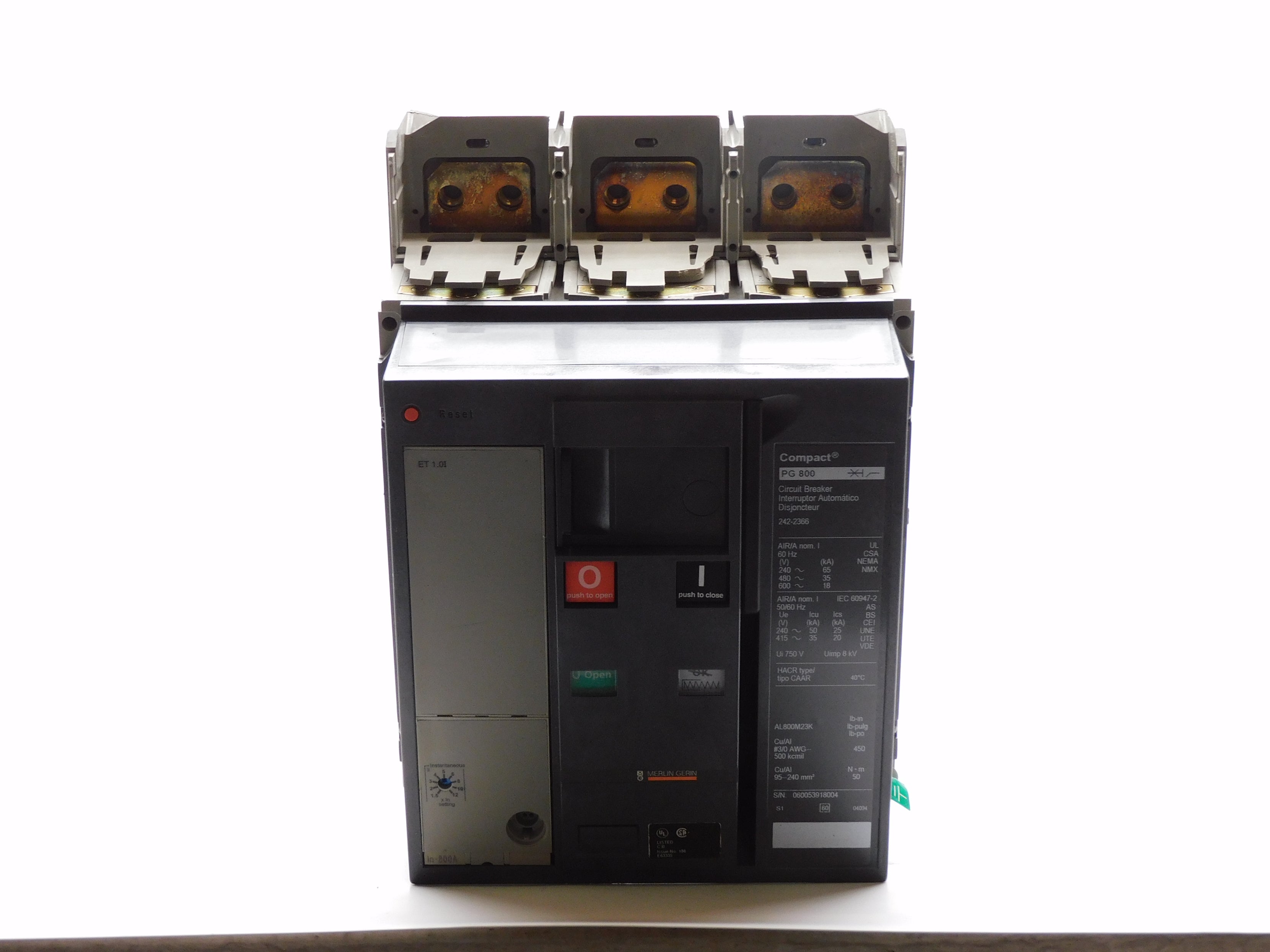 MERLIN GERIN PG800 242-2366 800A 600V (AS PICTURED) NSNP