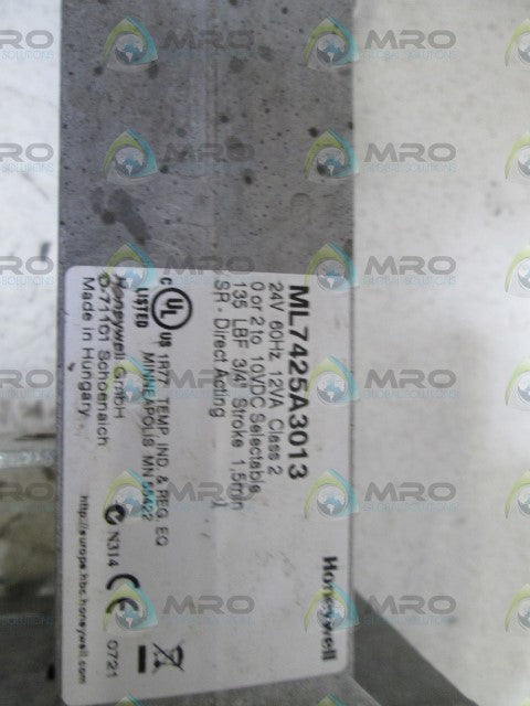 HONEYWELL ML7425A3013 DIRECT COUPLED VALVE ACTUATOR *USED*