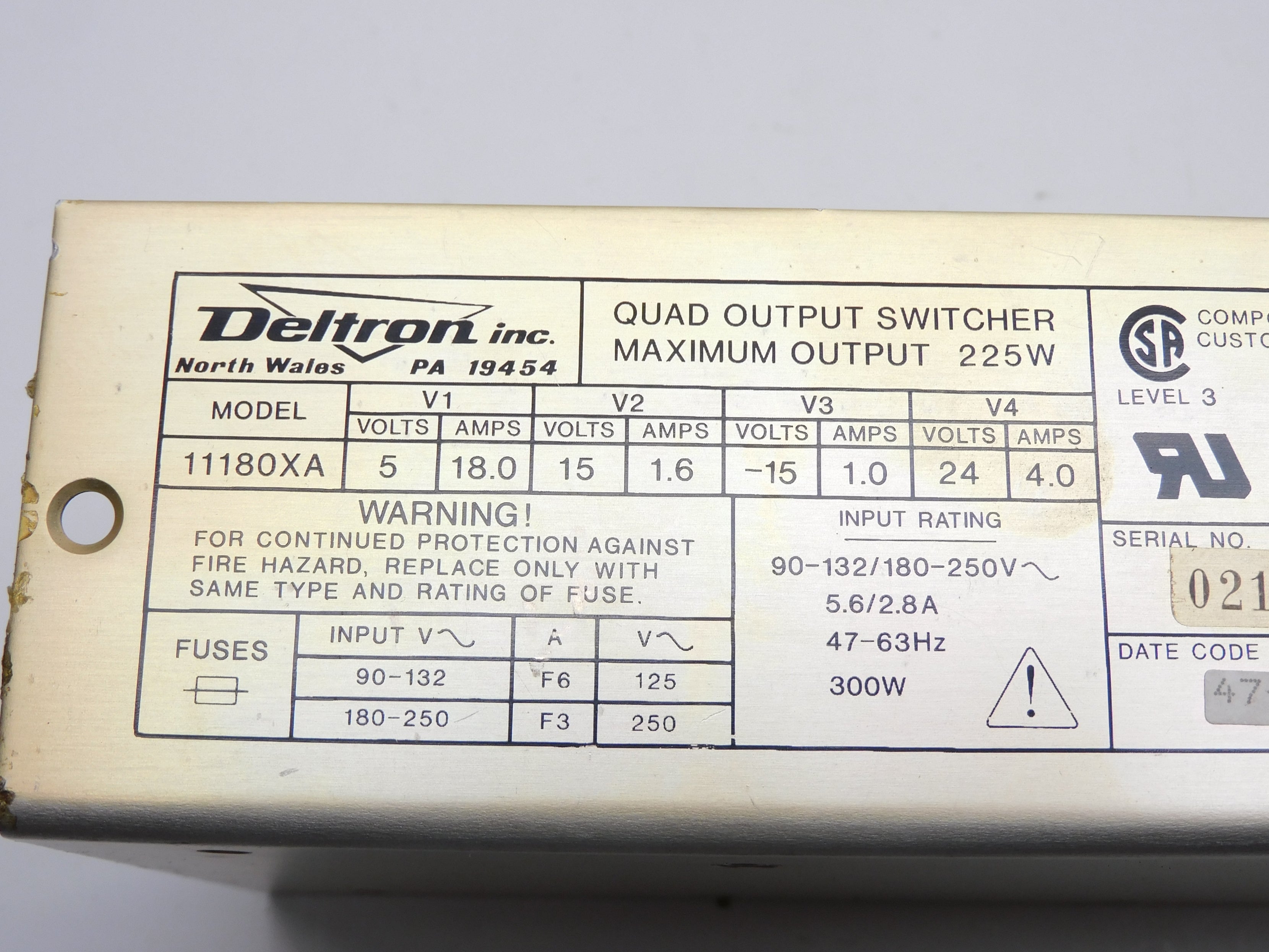 DELTRON 11180XA UNMP