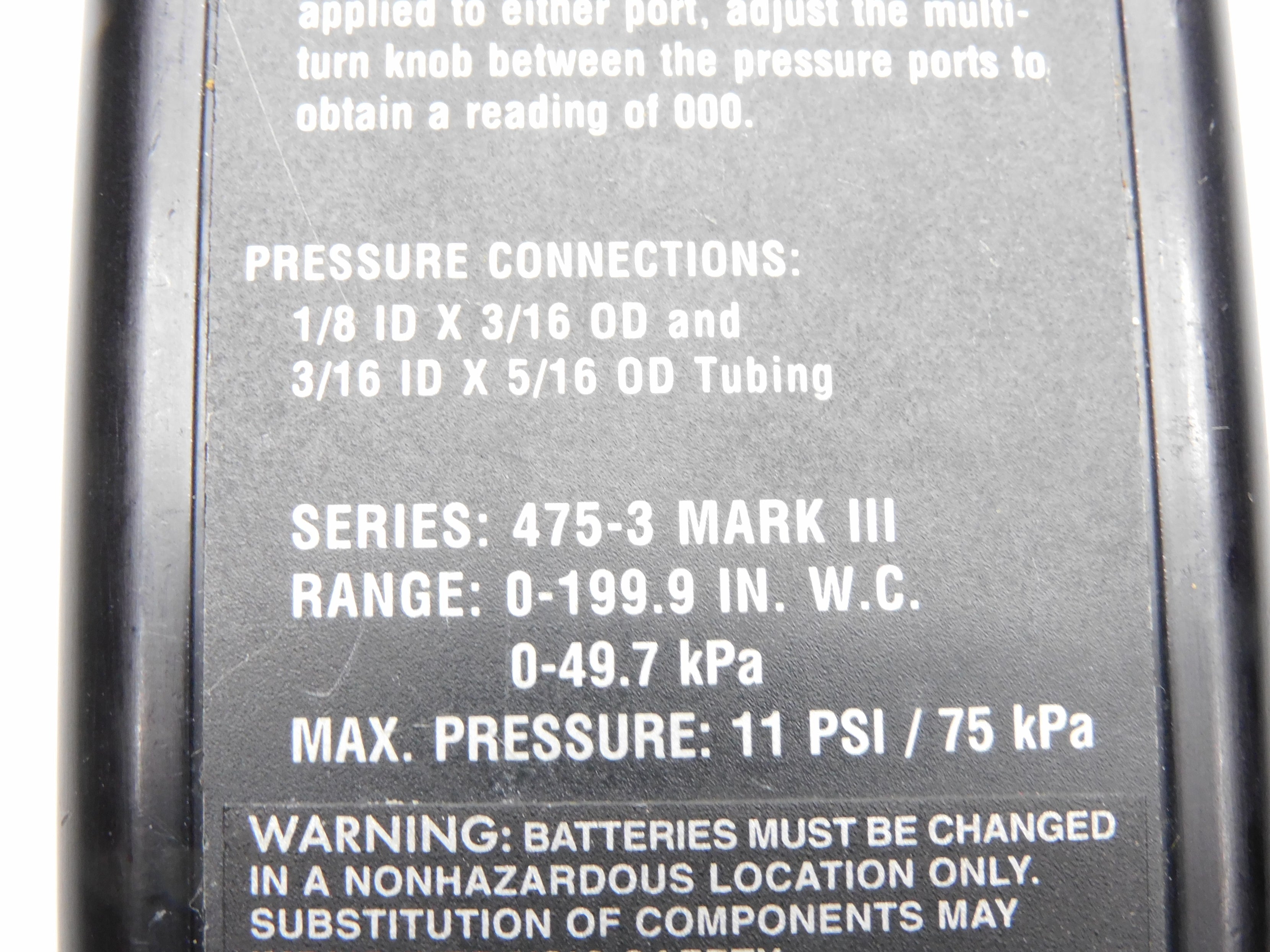DWYER 475-3-MARK-III (11PSI) UNMP