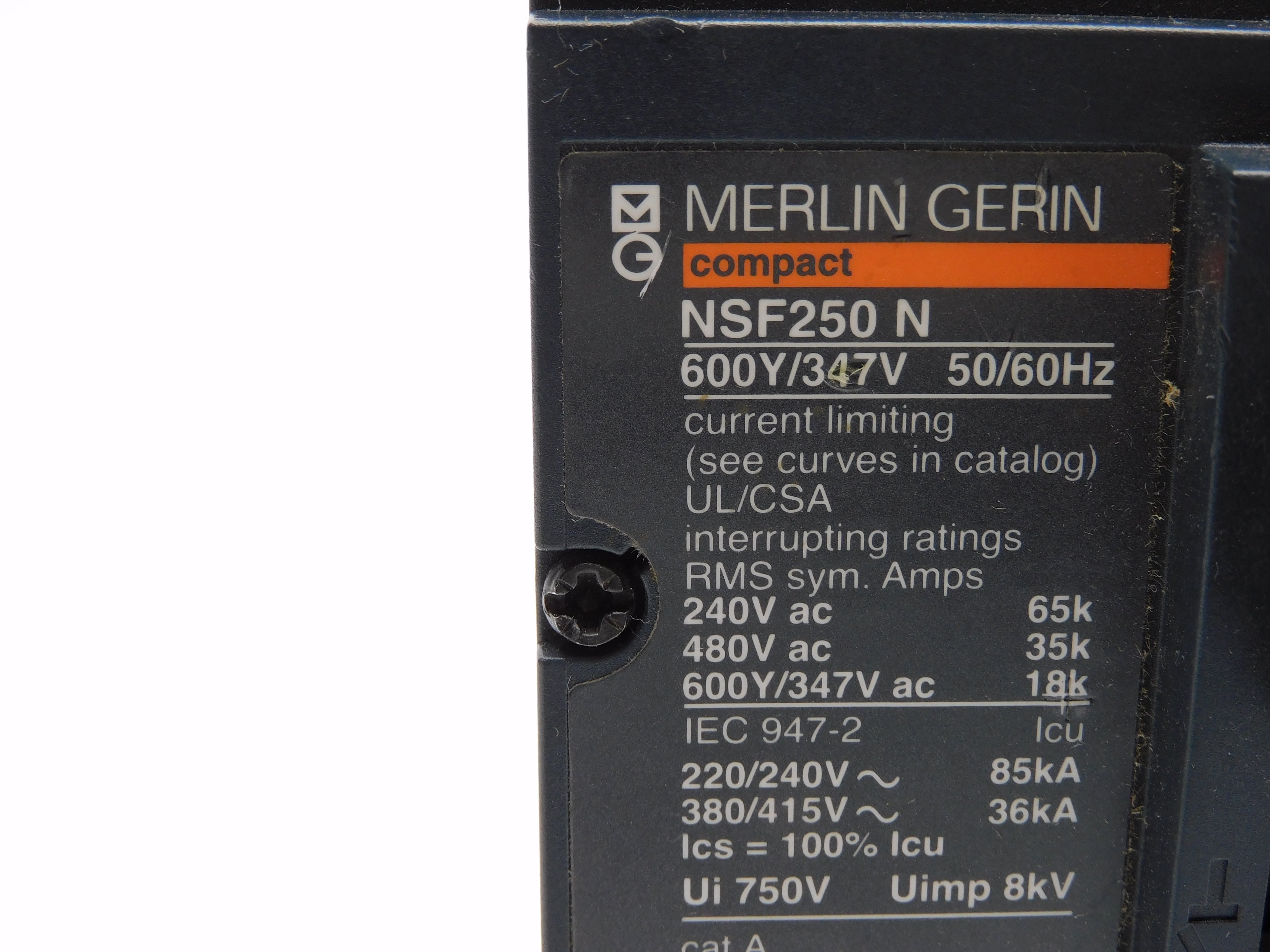 MERLIN GERIN NSF250N 250A 600/347V UNMP