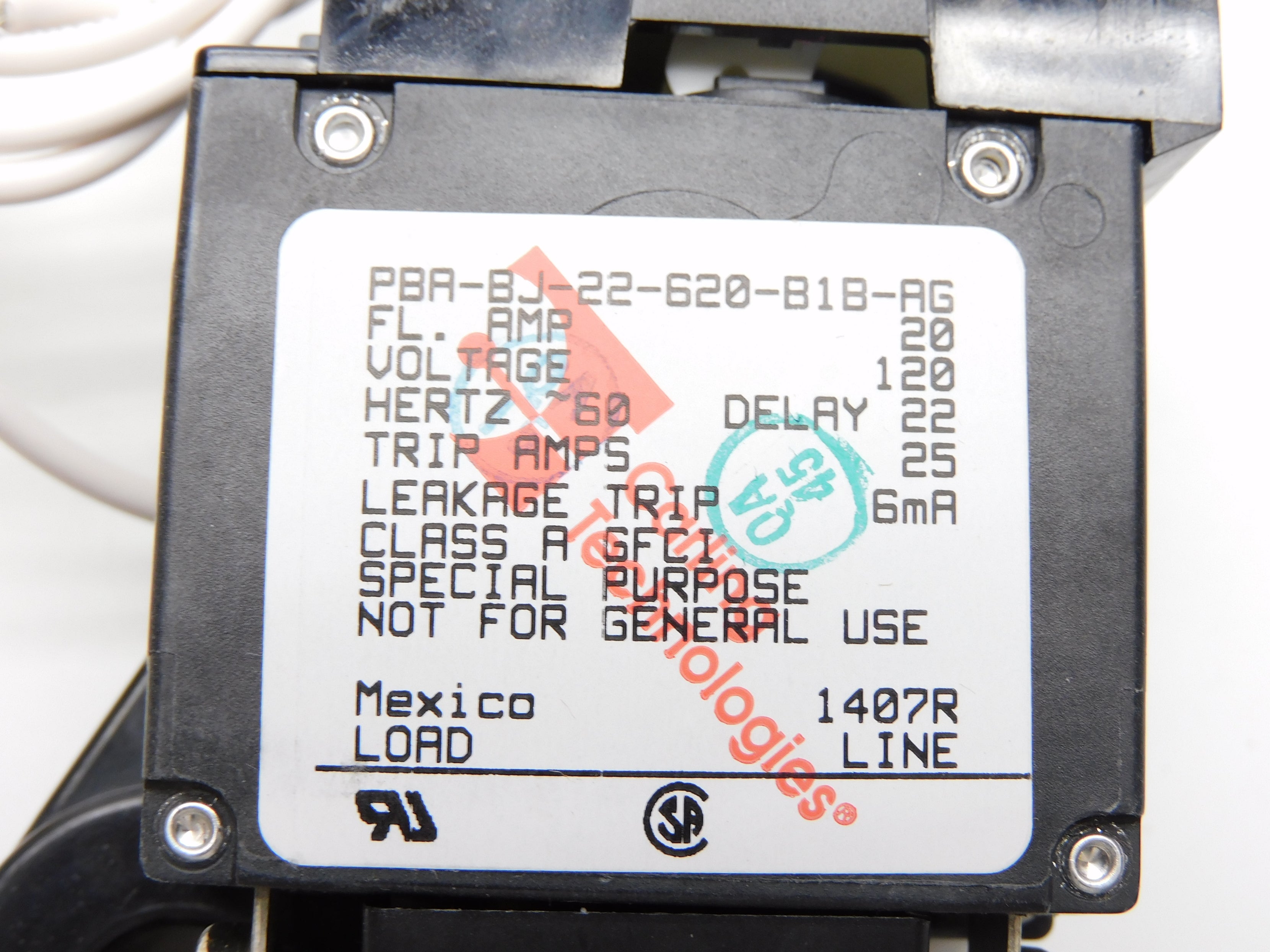 CARLING TECHNOLOGIES PBA-BJ-22-620-B1B-AG 20A 120V NSMP