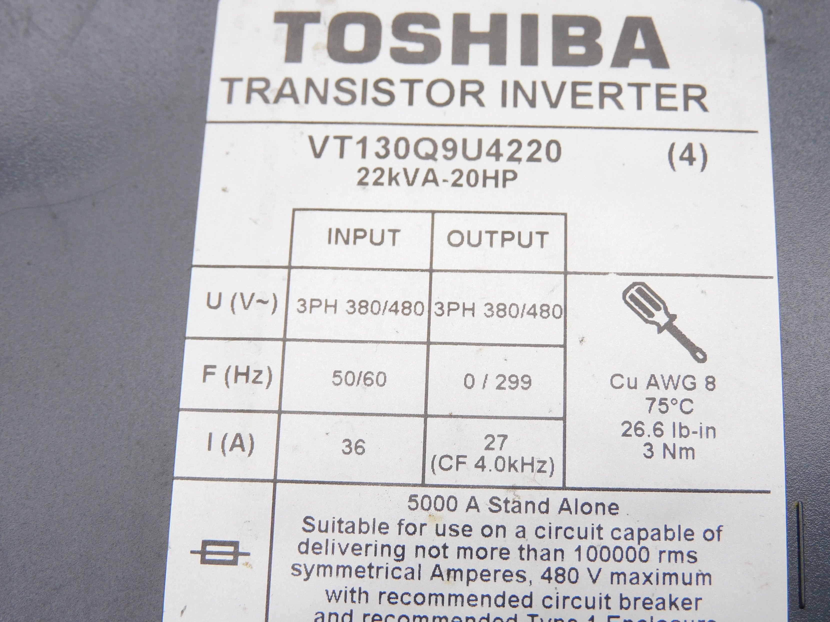 TOSHIBA VT130Q9U4220 (AS PICTURED) UNMP