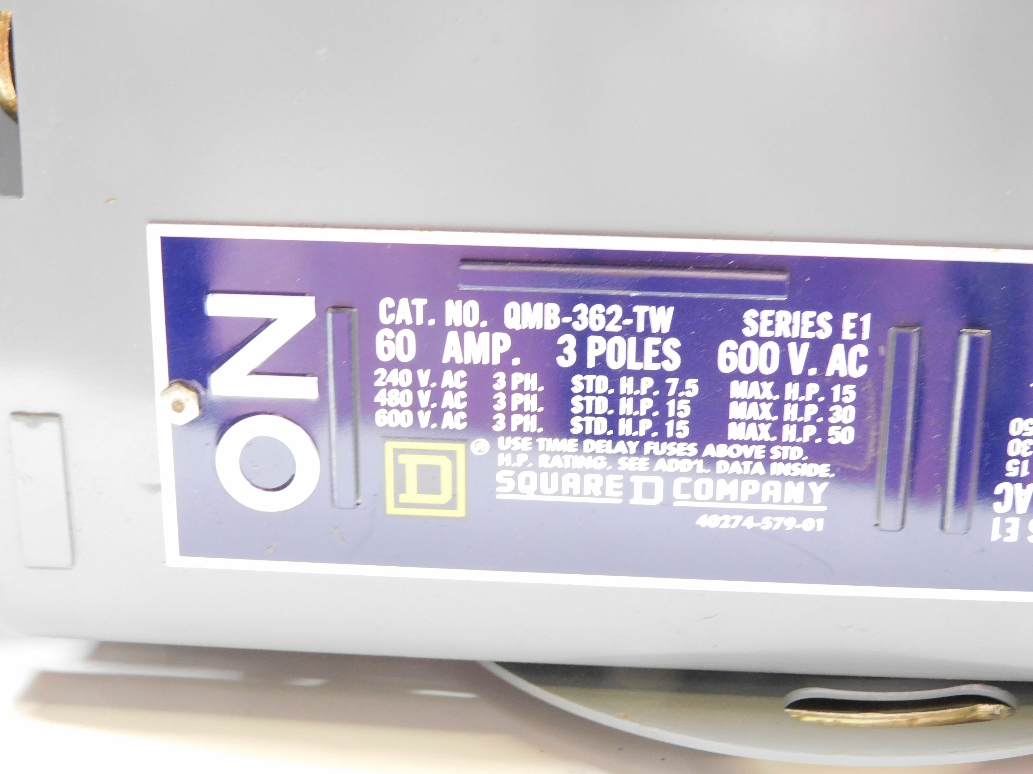 SQUARE D QMB362TW SER. E1 NSNP