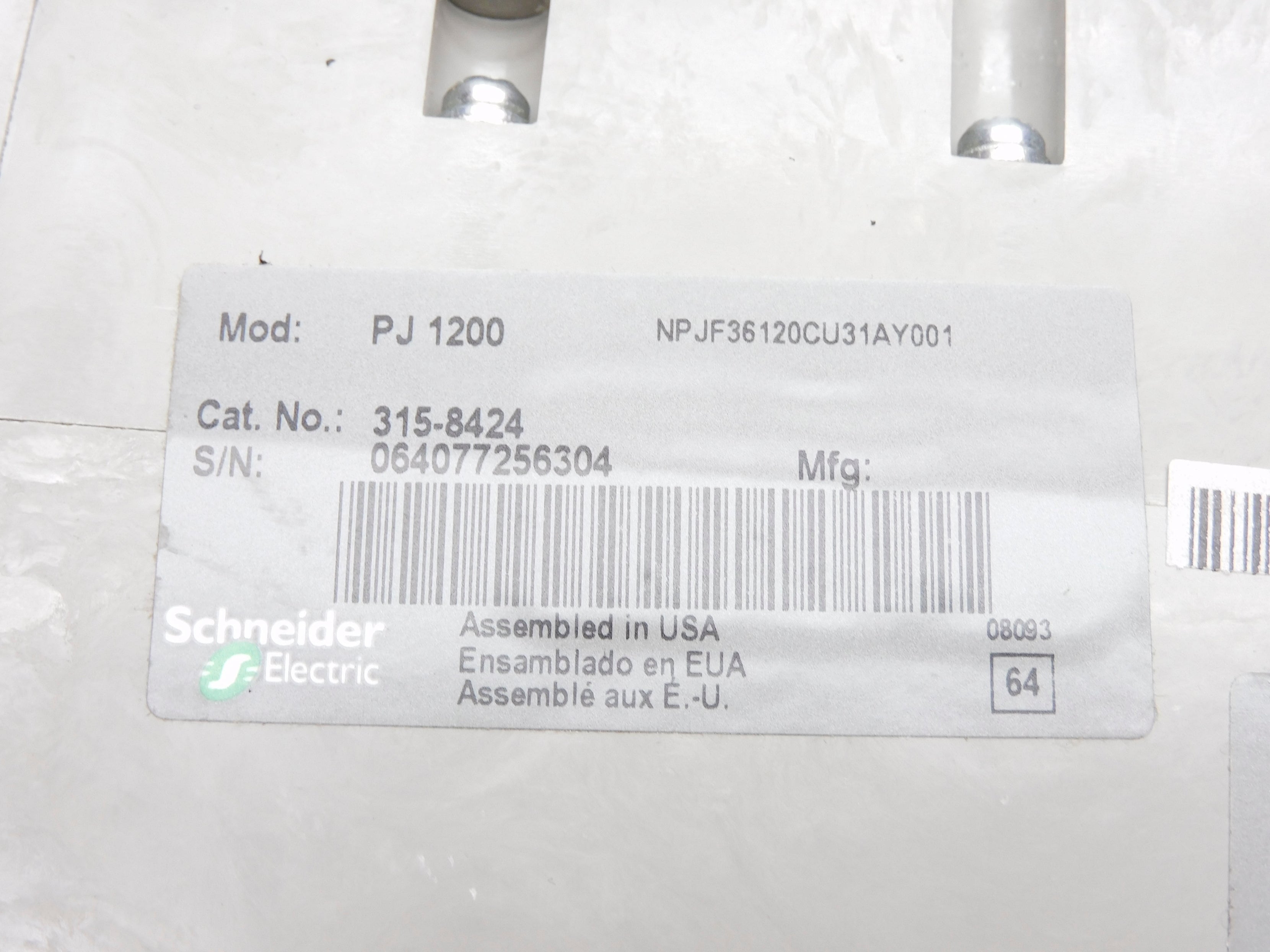 SCHNEIDER 315-8424 NPJF36120CU31AY001 1200A 600V NSNP