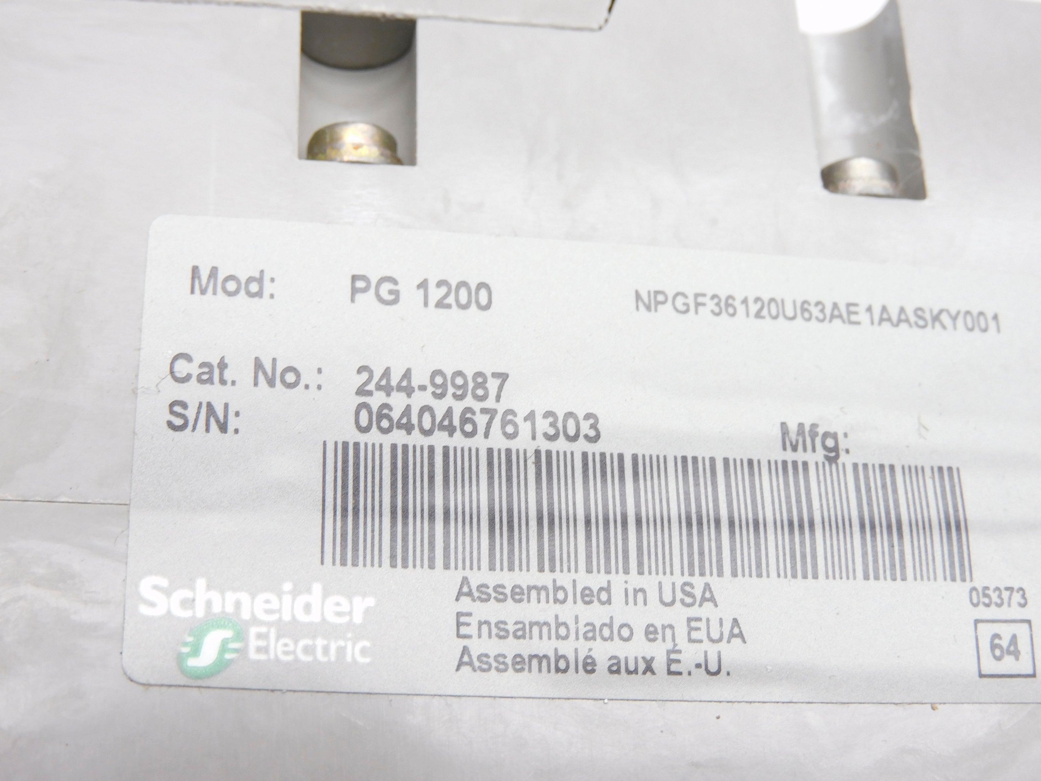 SCHNEIDER 244-9987 NPGF36120U63AE1AASKY001 1200A 600V NSNP