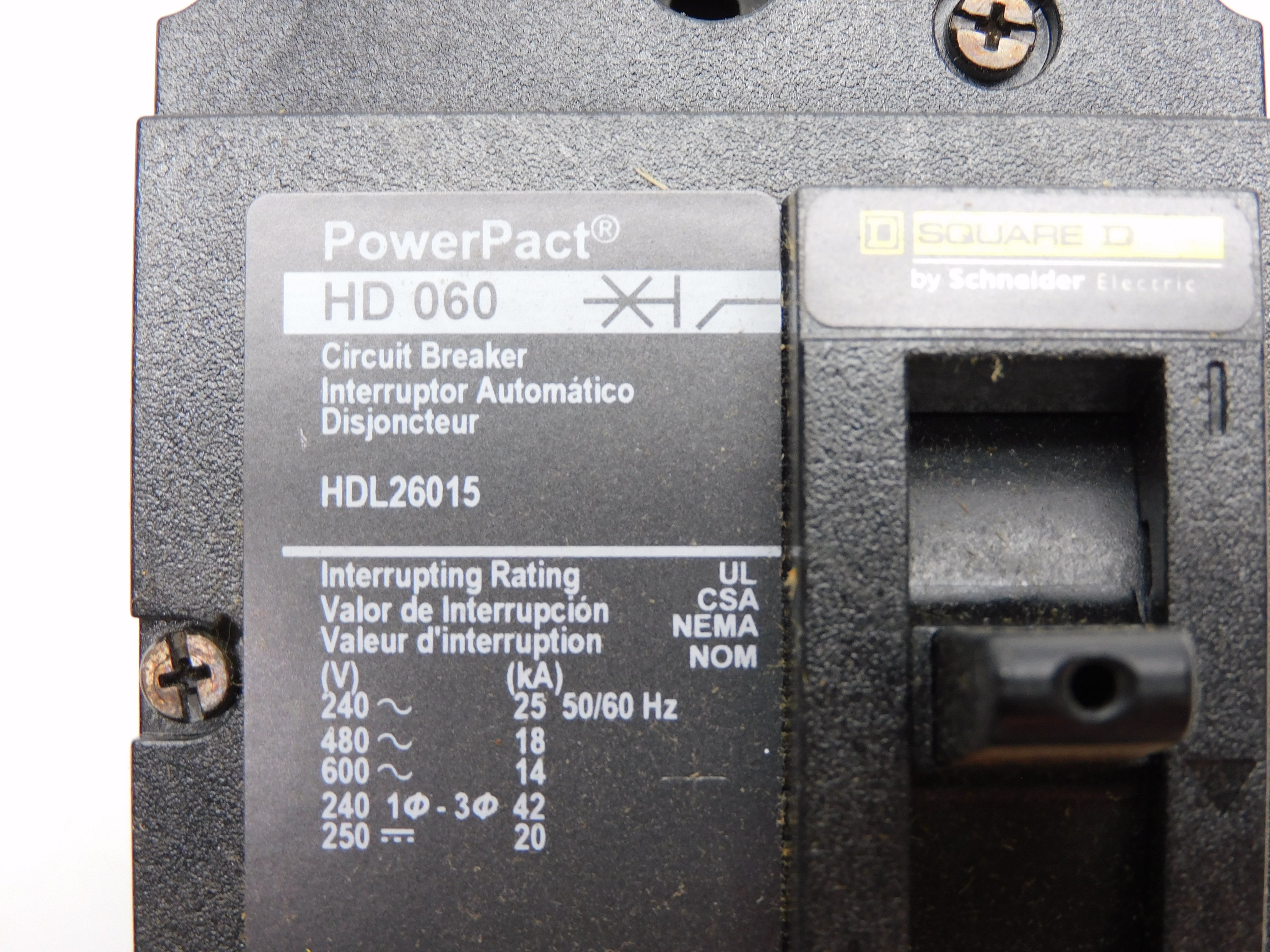 SQUARE D HDL26015 15A 600V NSNP