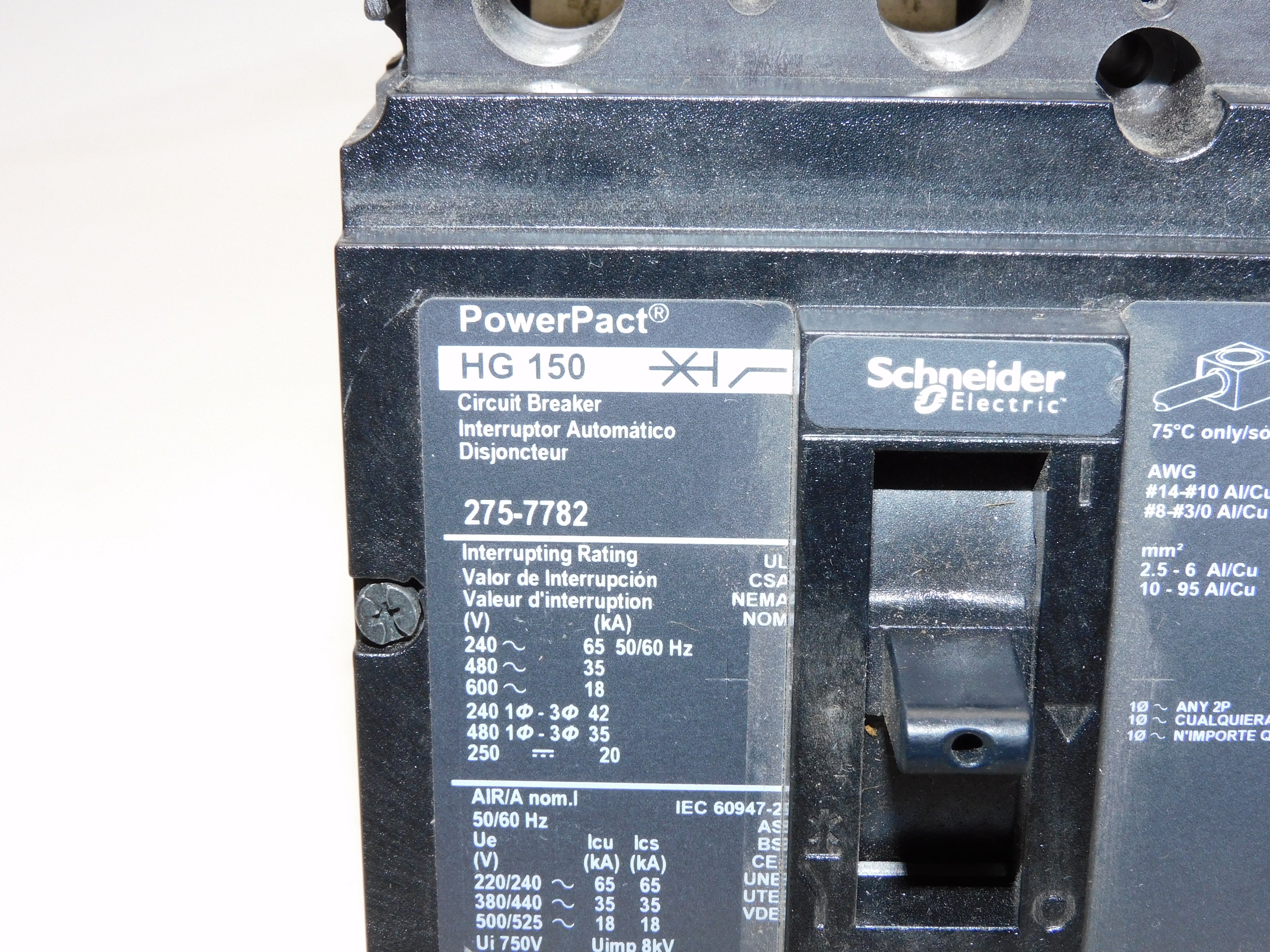 SCHNEIDER 275-7782 NHGP36125SO 125A 600V (AS PICTURED) NSNP