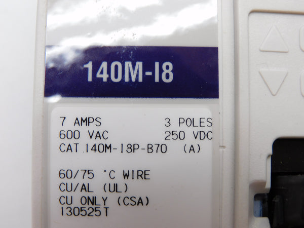 ALLEN BRADLEY 140M-I8P-B70-XC SER. A 7A 600VAC UNMP