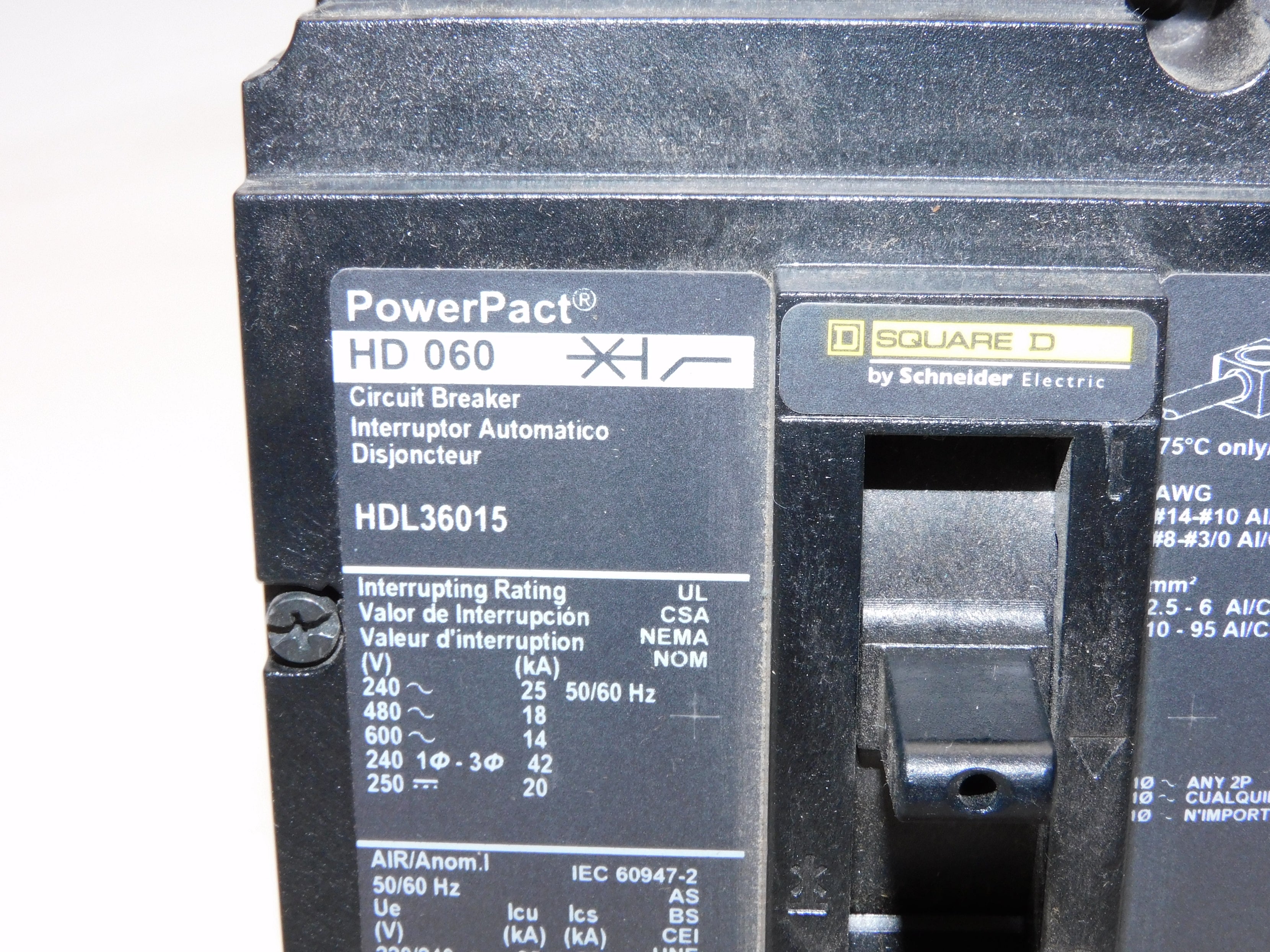 SQUARE D HDL36015 600V 15A NSNP