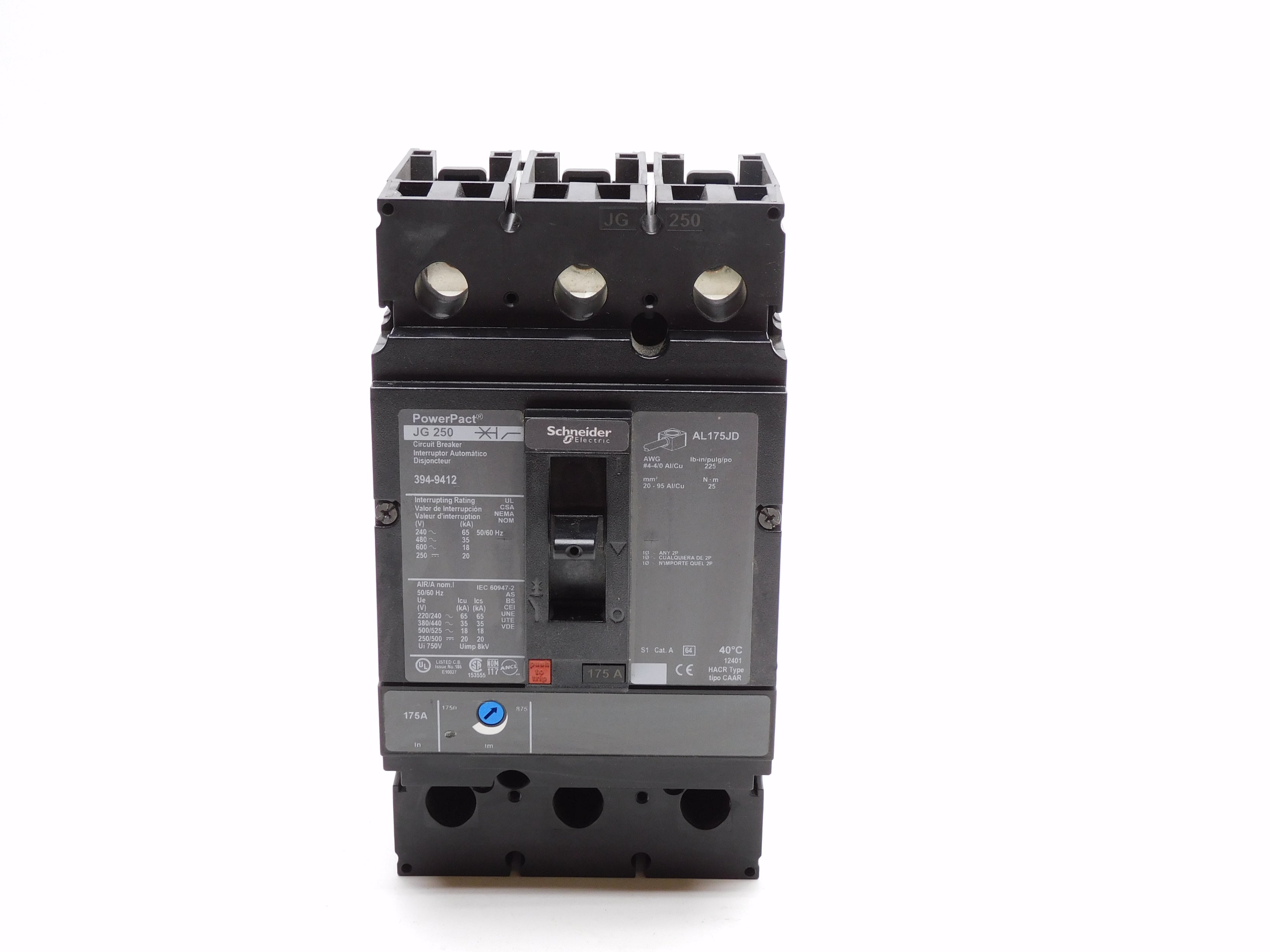 SCHNEIDER 394-9412 NJGF36175Y011 175A 600V NSNP