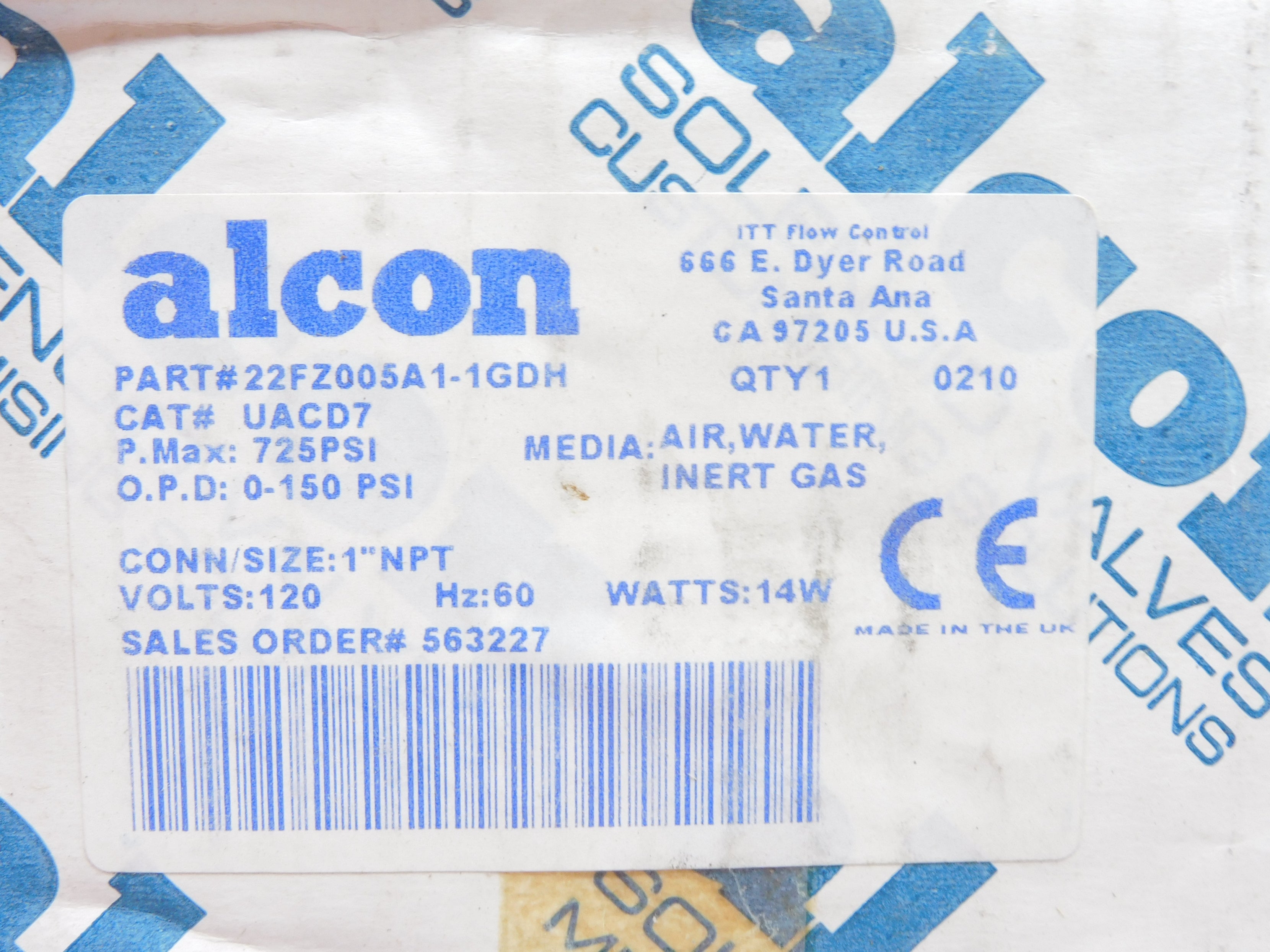 ALCON UACD7 22FZ005A1-1GDH 120V 0-150PSI NSMP
