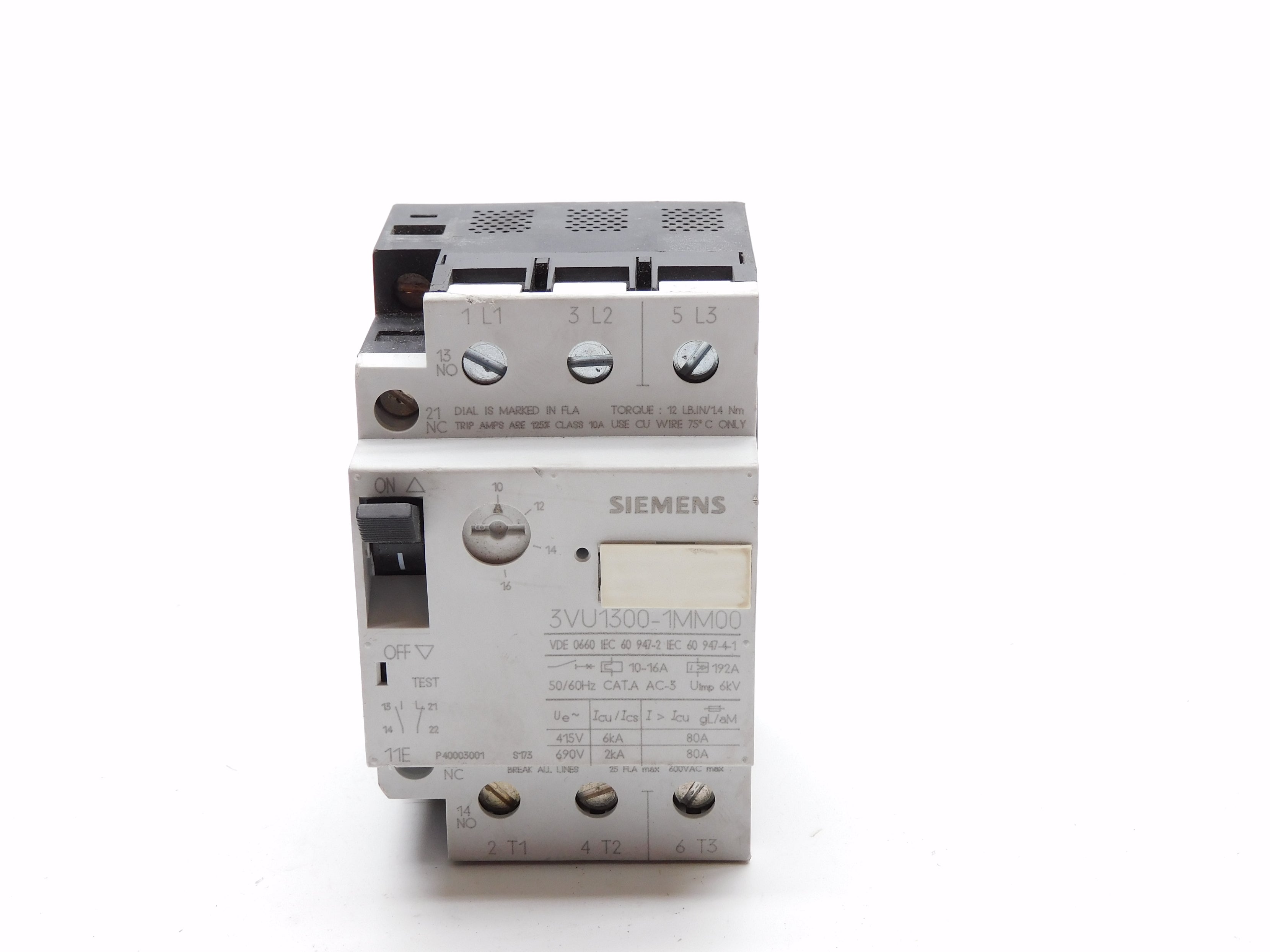 SIEMENS 3VU1300-1MM00 690V 10-16A NSNP