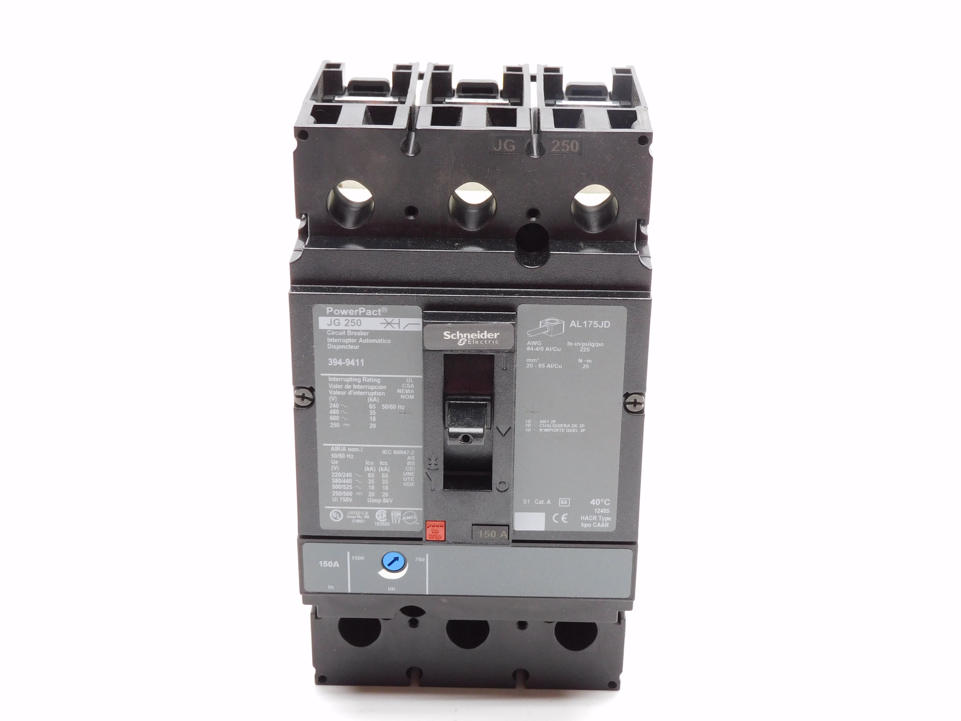 SCHNEIDER 394-9411 NJGF36150Y011 150A 600V (AS PICTURED) NSNP