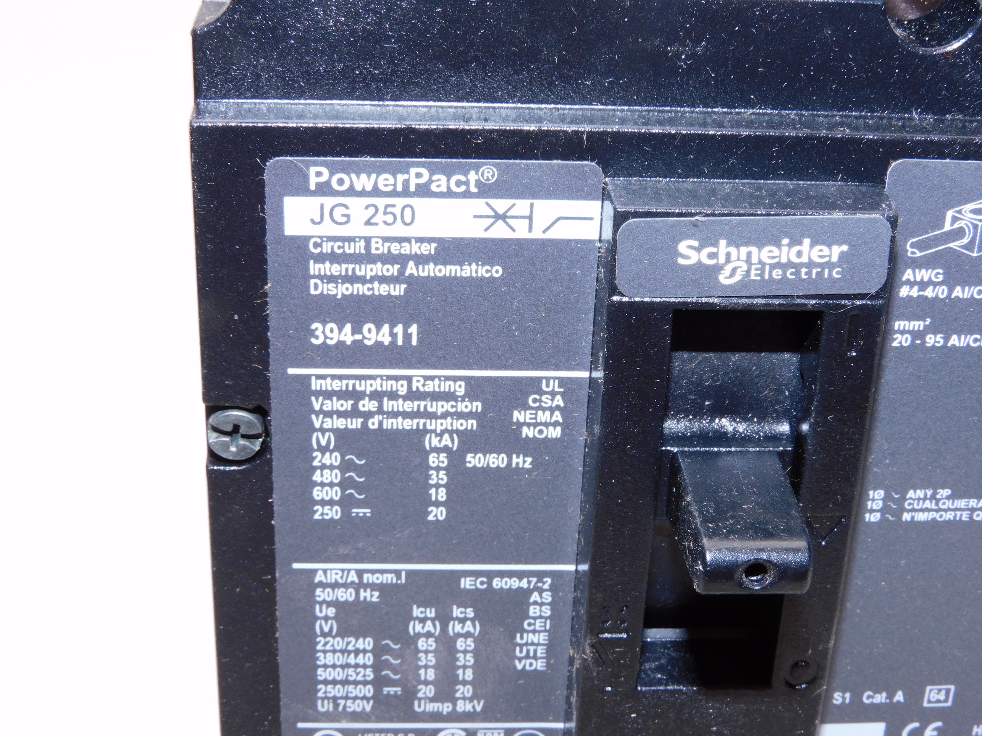 SCHNEIDER 394-9411 NJGF36150Y011 150A 600V (AS PICTURED) NSNP