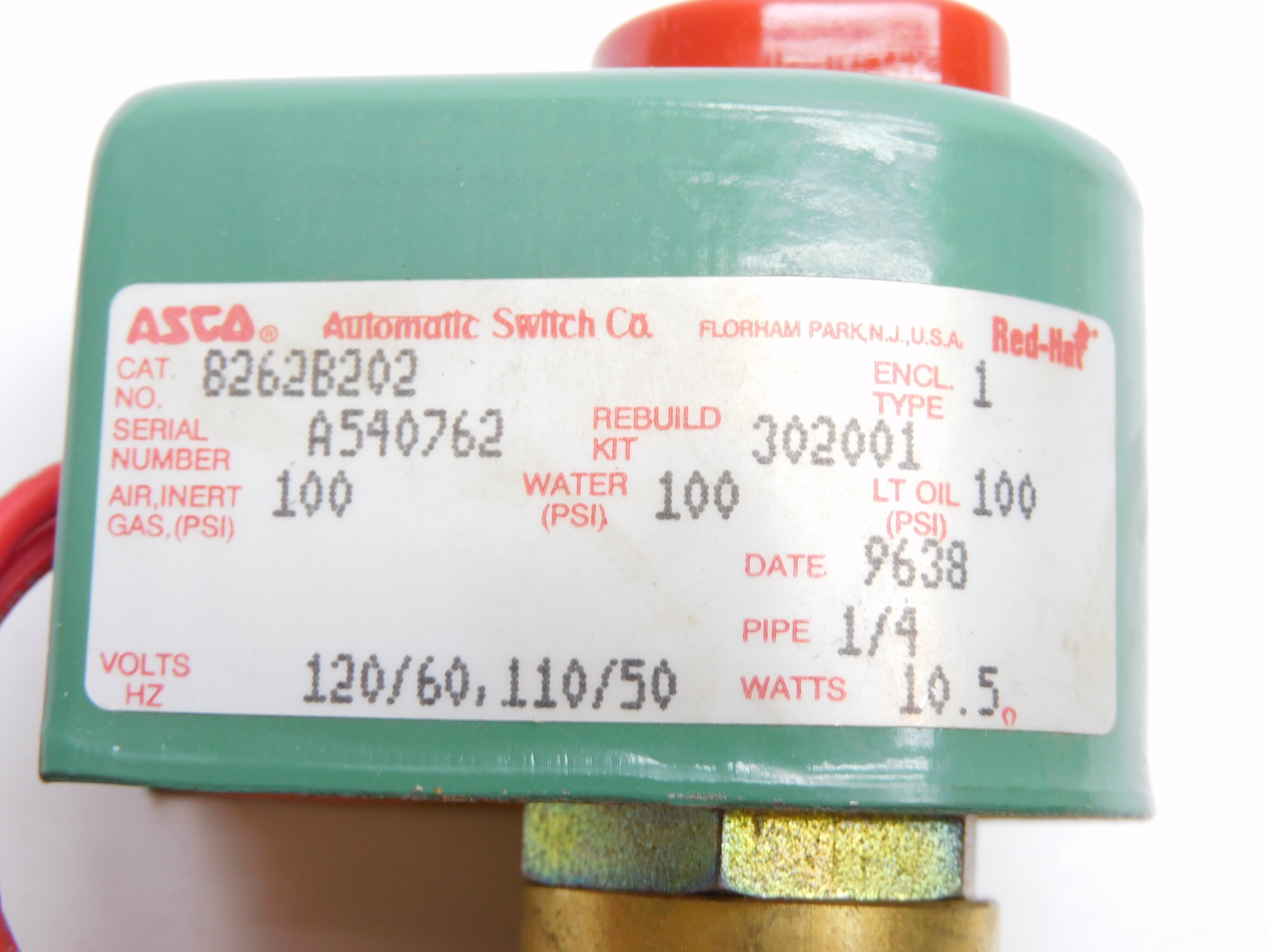 ASCO 8262B202 120/60 110/50 100PSI NSMP