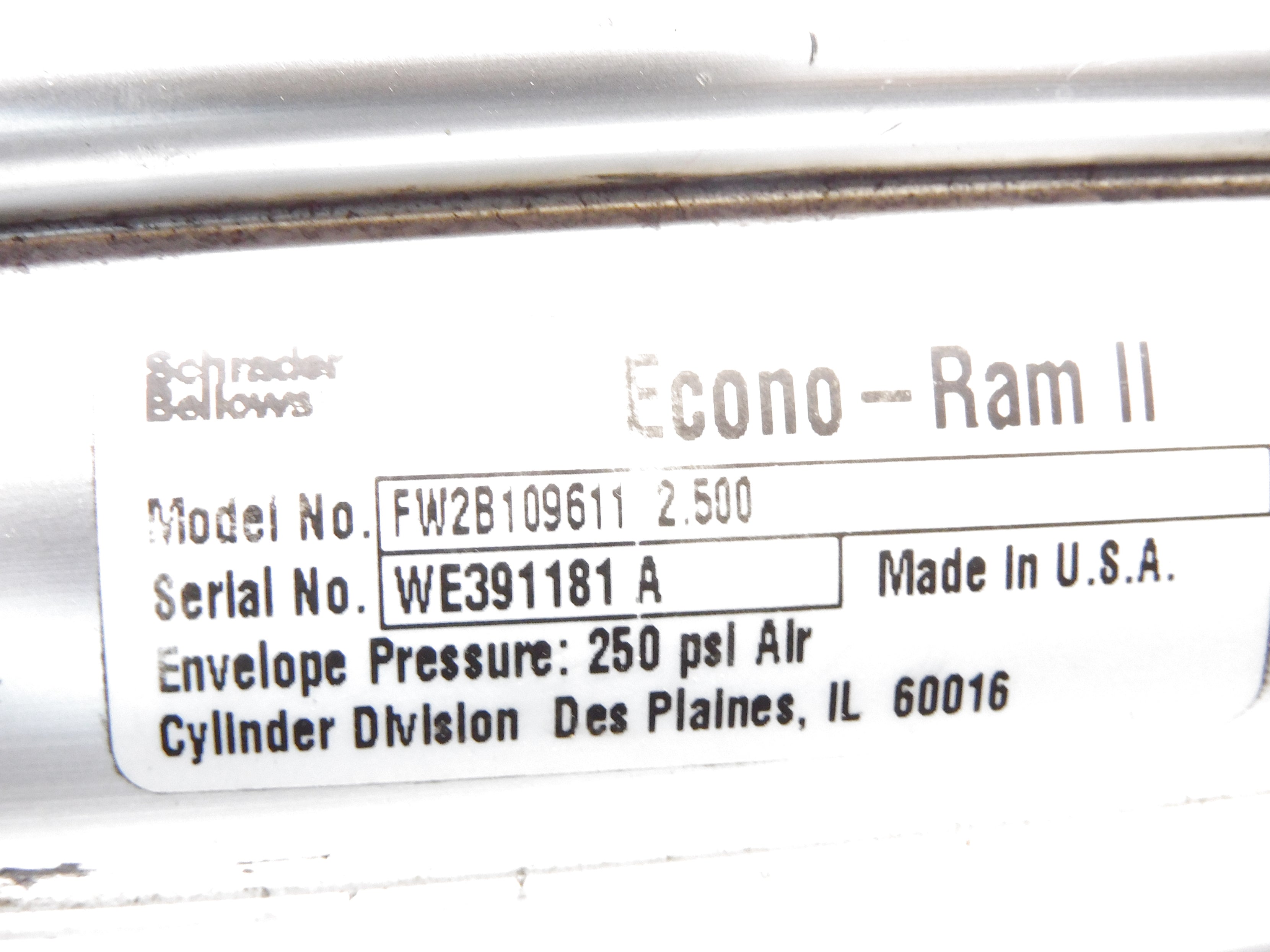 SCHRADER BELLOWS FW2B1096112.500 250PSI UNMP