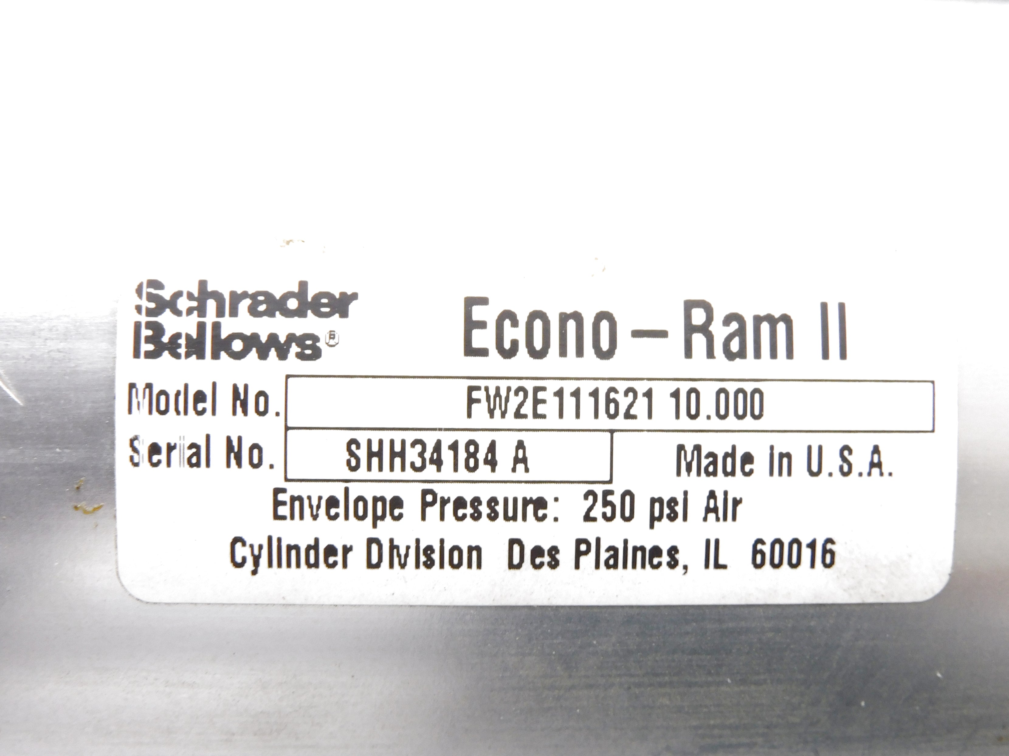 SCHRADER BELLOWS FW2B1096112.500 250PSI UNMP