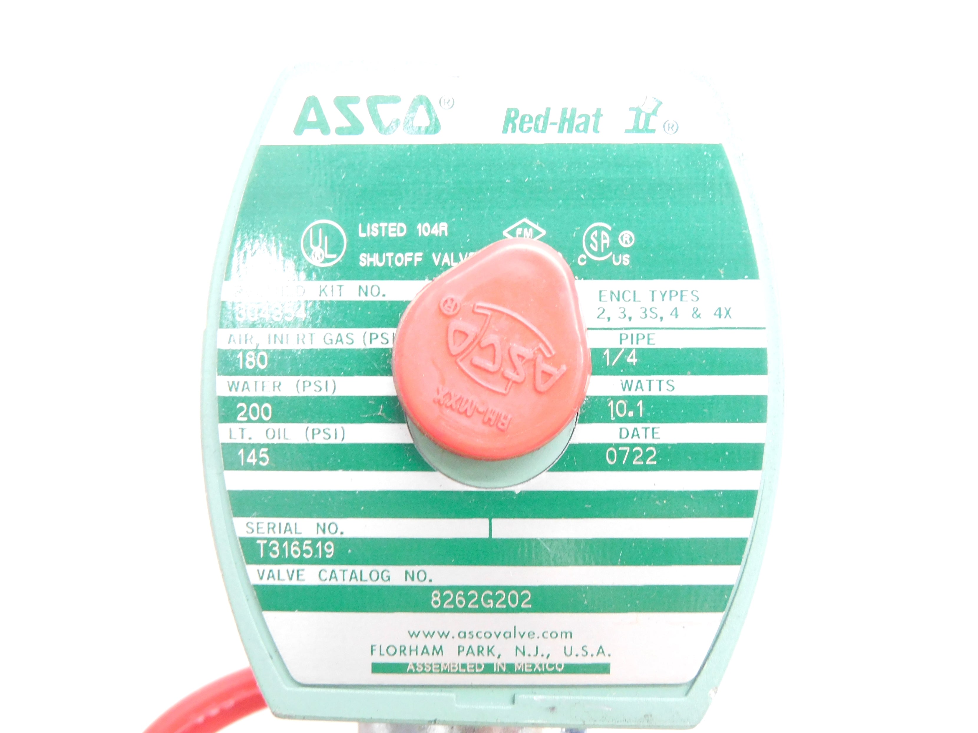 ASCO 8262G202 110/120V 200PSI UNMP