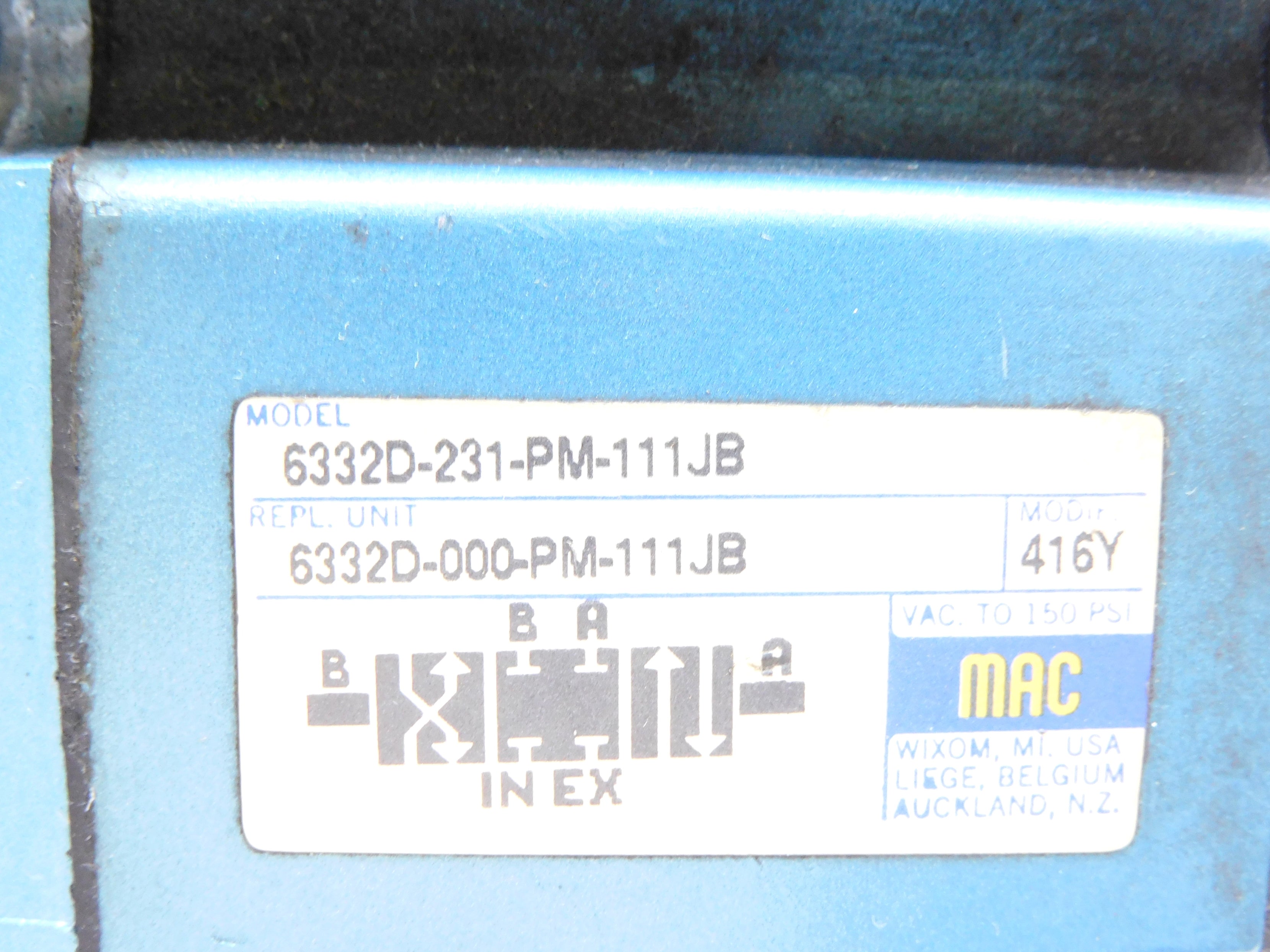 MAC 6332D-231-PM-111JB 120/60 110/50 150PSI (AS PICTURED) UNMP