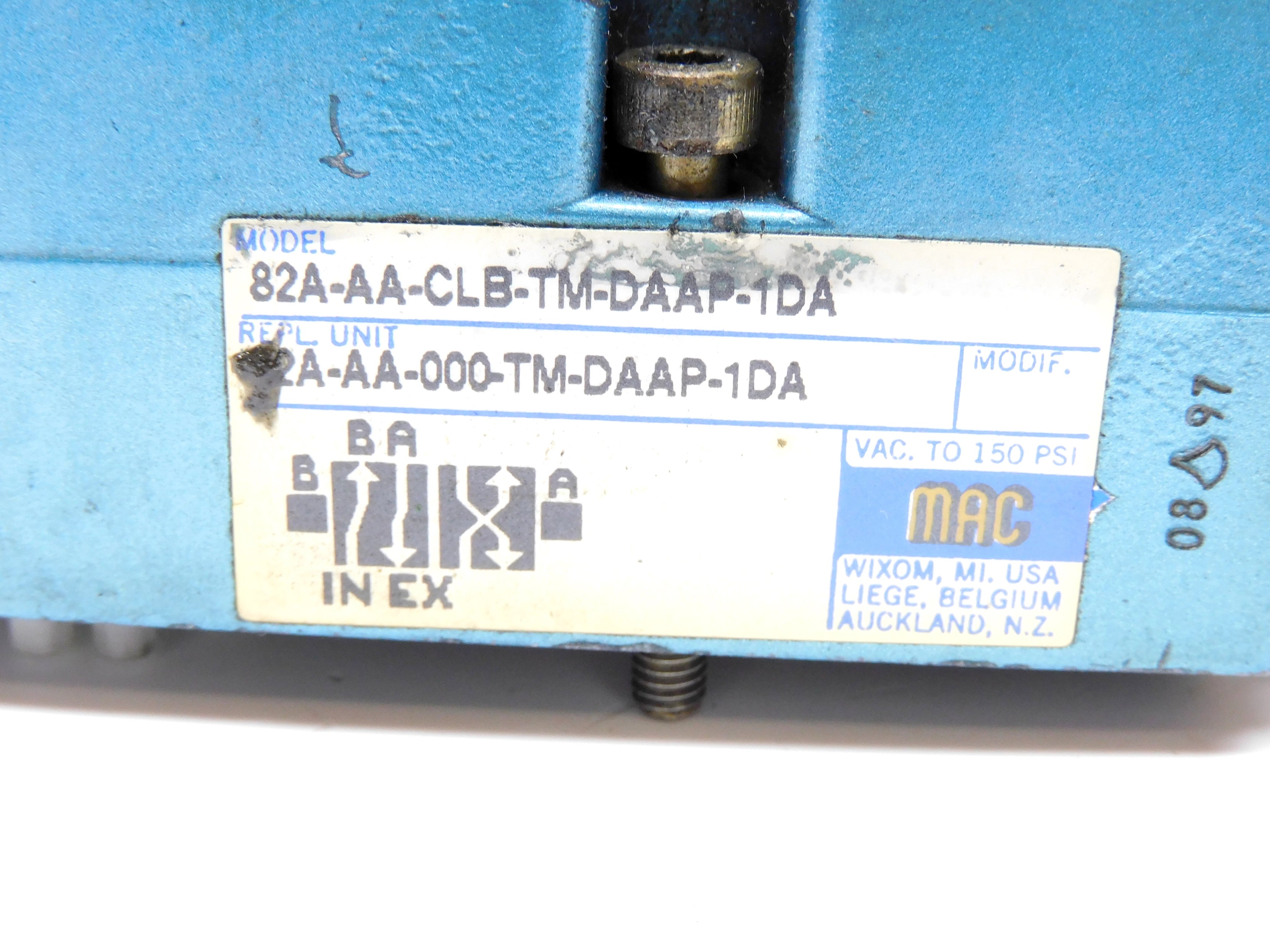MAC 82A-AA-CLB-TM-DAAP-1DA 120/60 110/50 150PSI UNMP