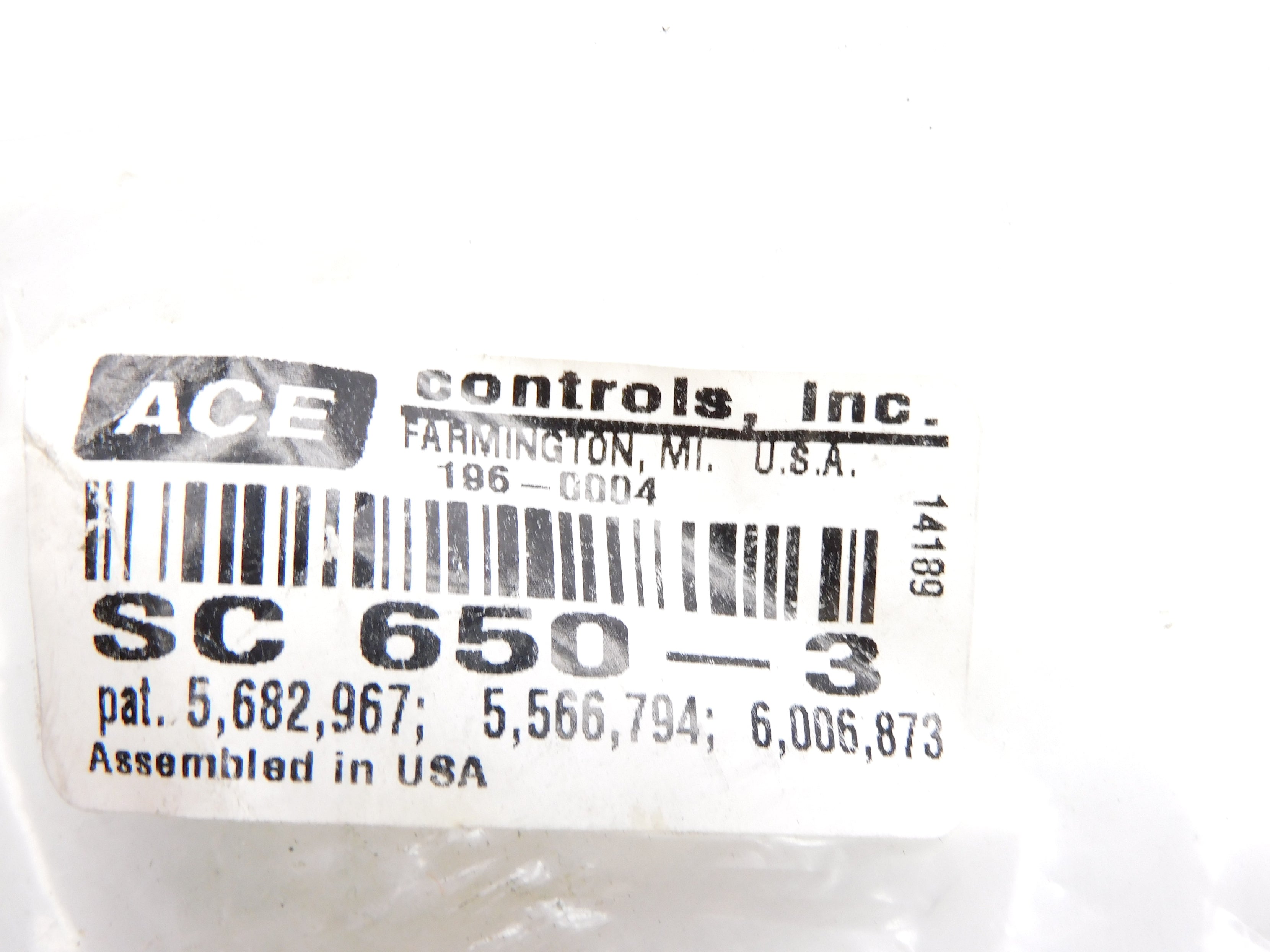 ACE CONTROLS SC650-3 NSMP