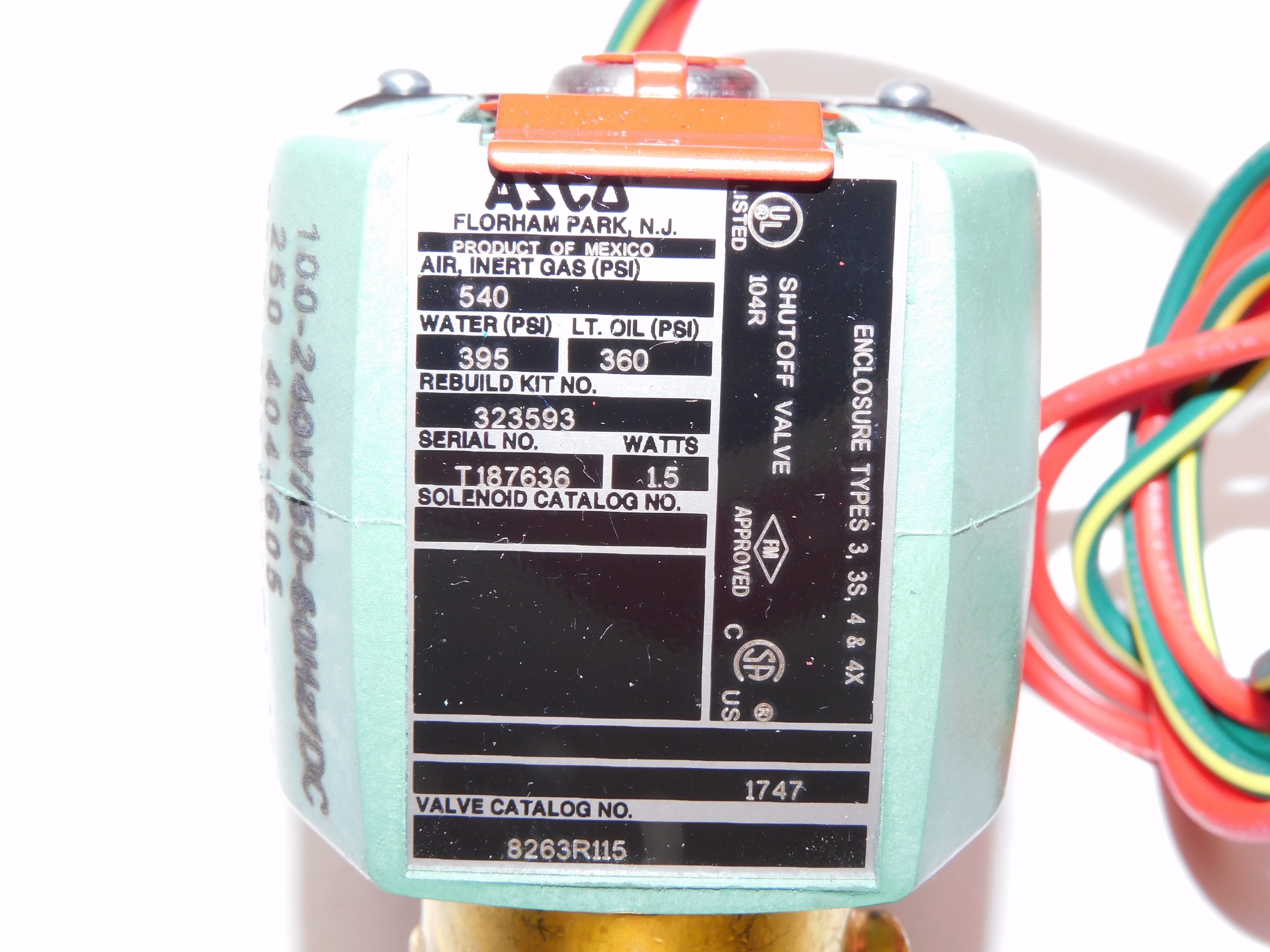 ASCO 8263R115 100-240V 395PSI NSMP