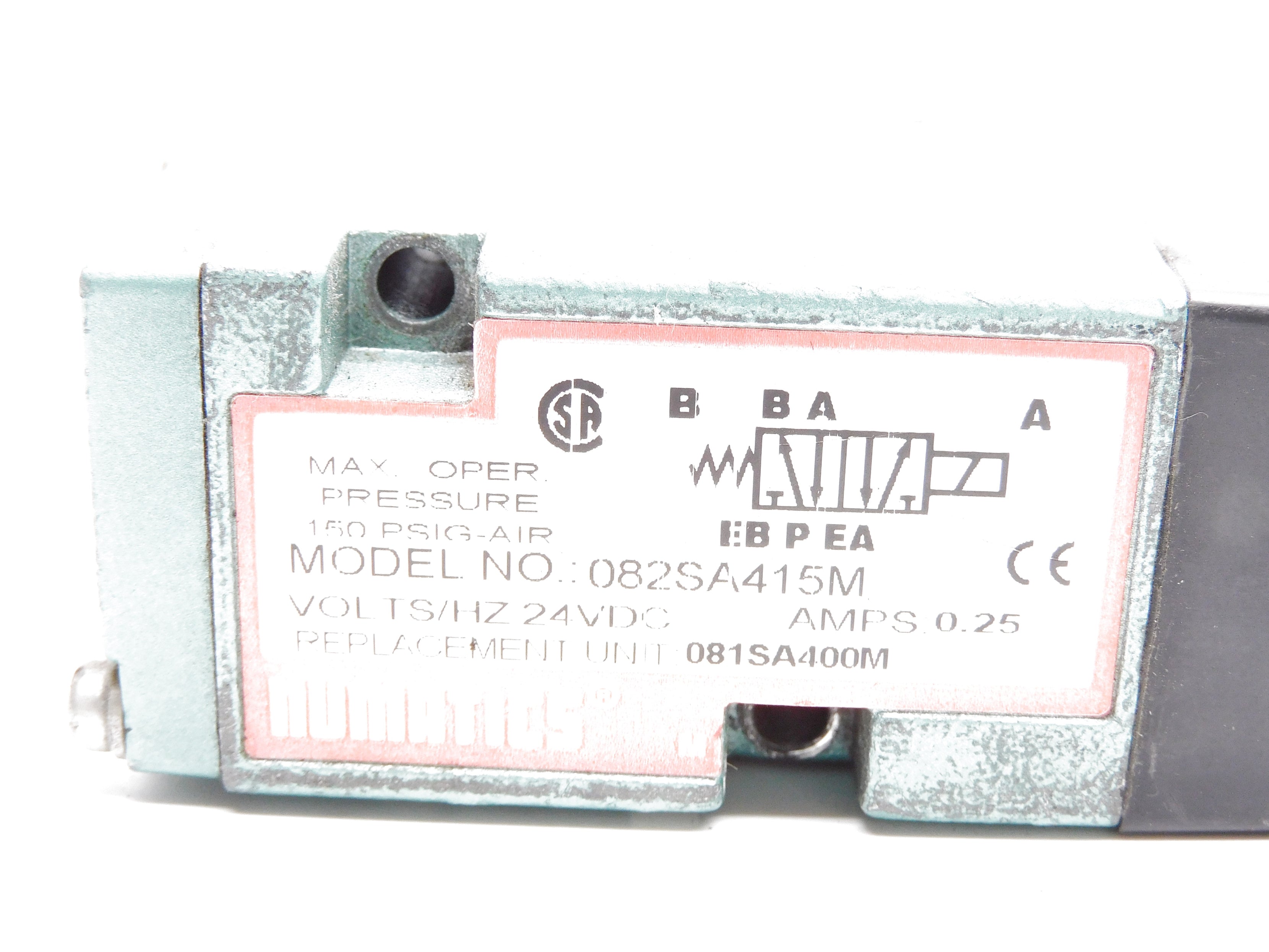NUMATICS 082SA415M 24VDC 150PSIG UNMP