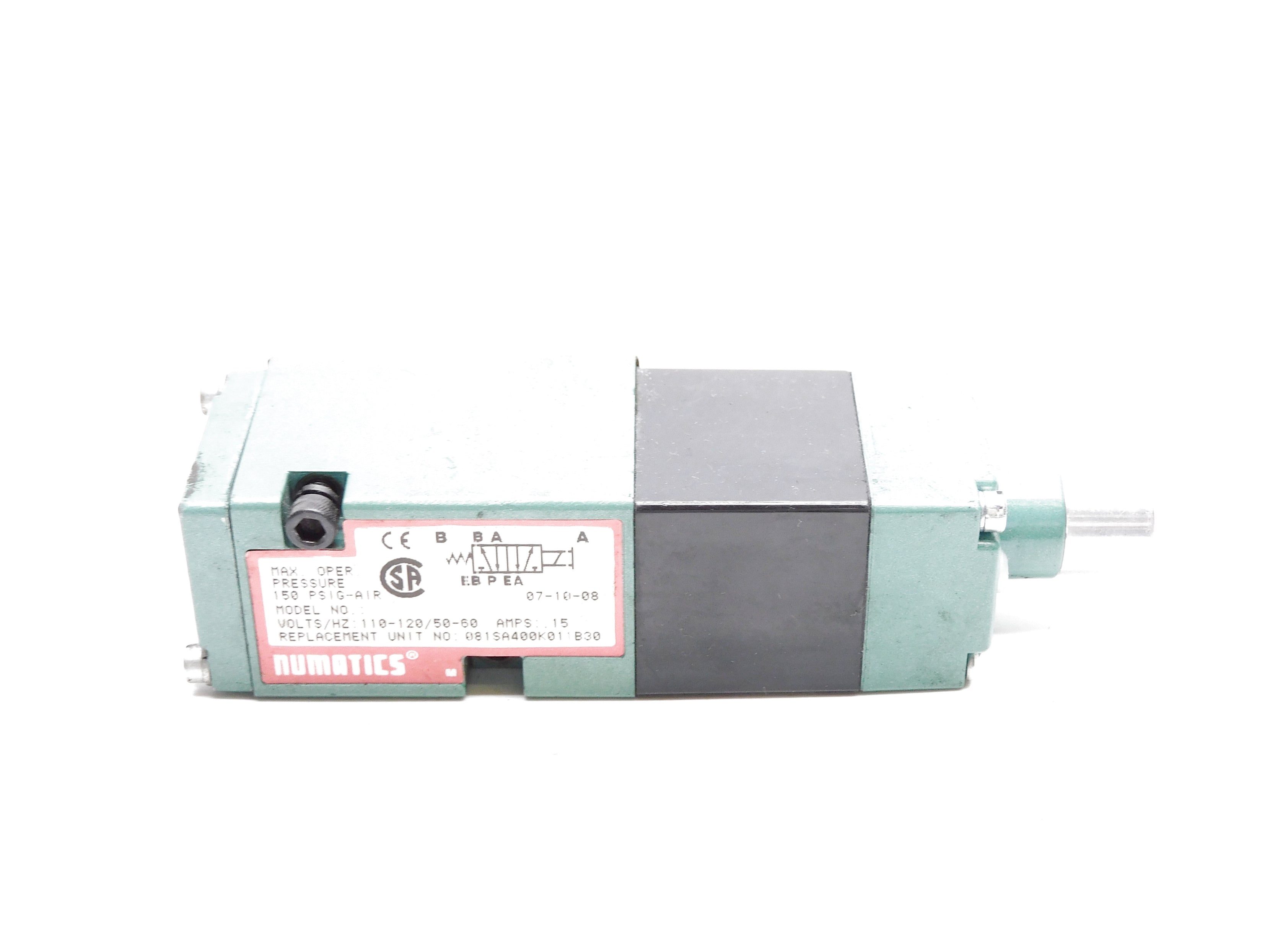 NUMATICS 081SA400K011B30 110-120/50-60 150PSIG UNMP
