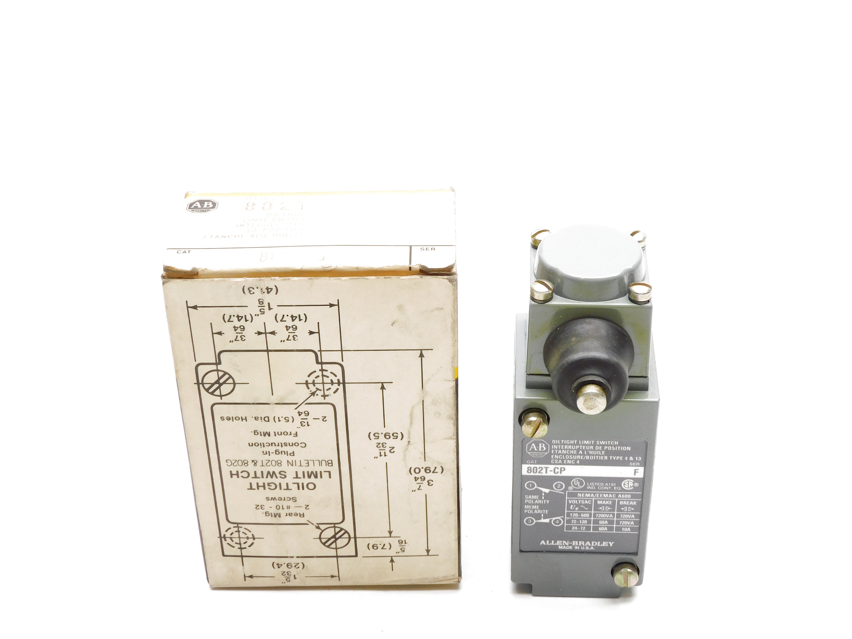 ALLEN BRADLEY 802T-CP SER. F (BK/YL) NSMP