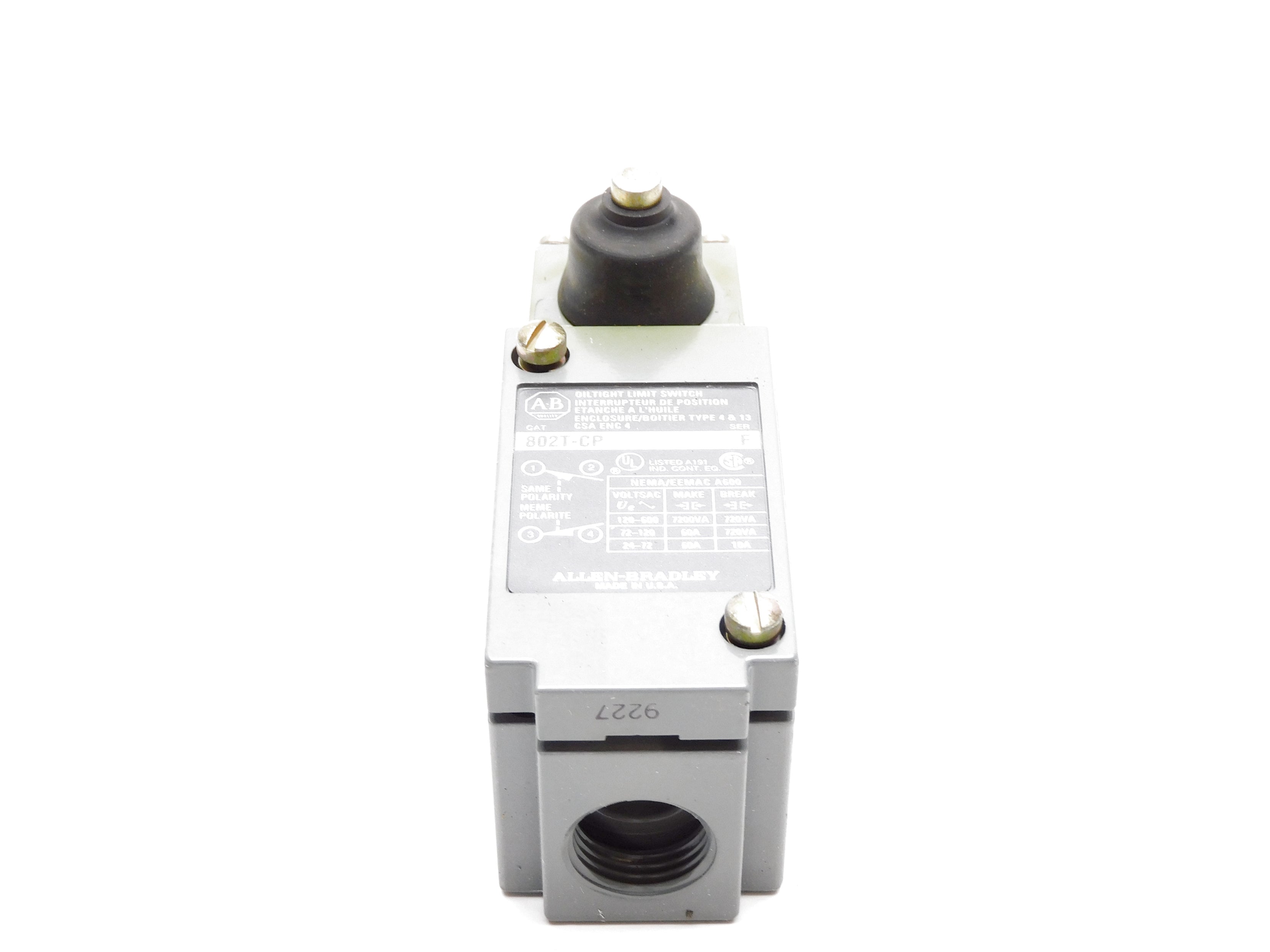 ALLEN BRADLEY 802T-CP SER. F (BK/YL) NSMP