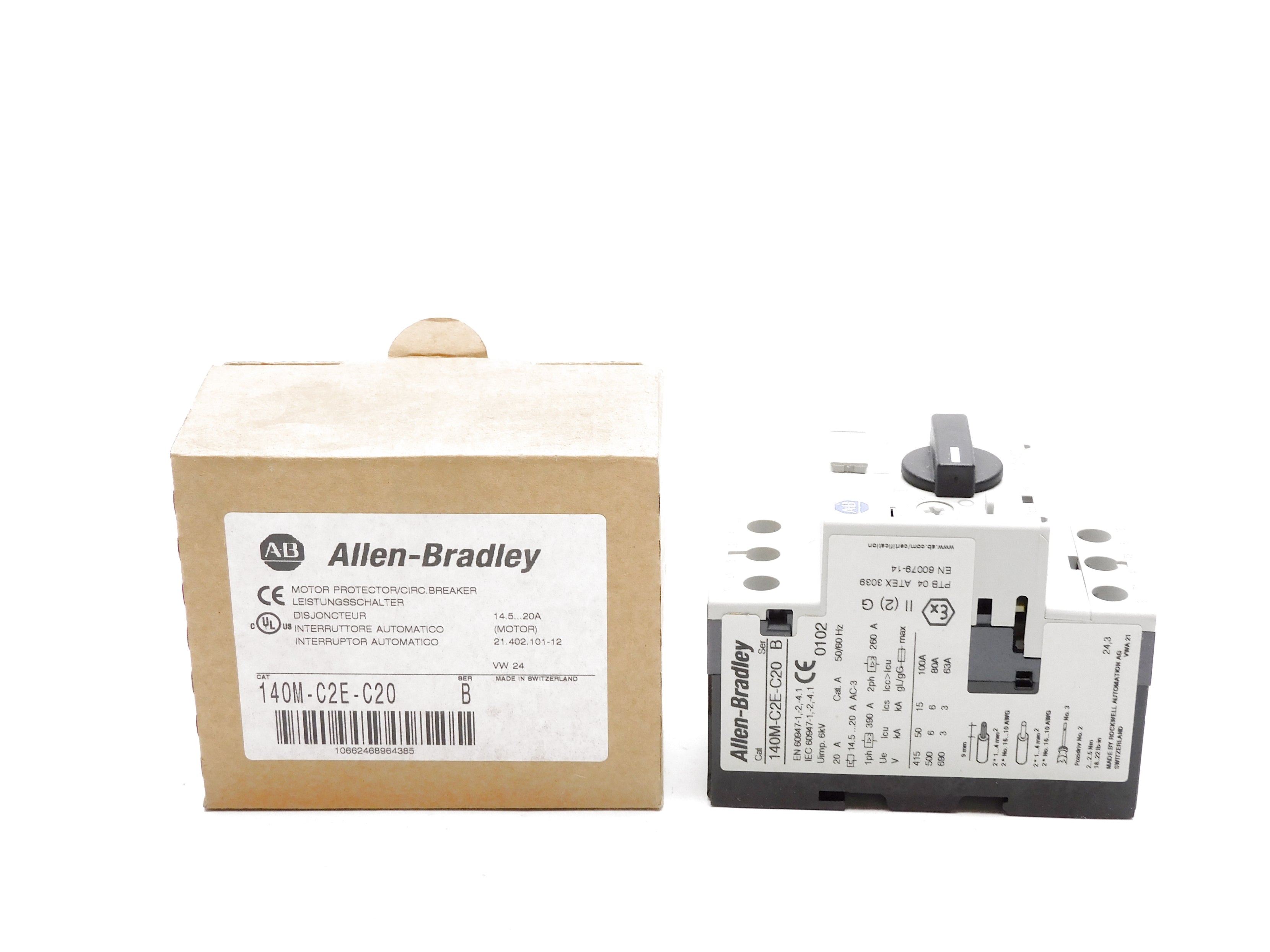 ALLEN BRADLEY 140M-C2E-C20 SER. B 14.5-20A 690V NSMP