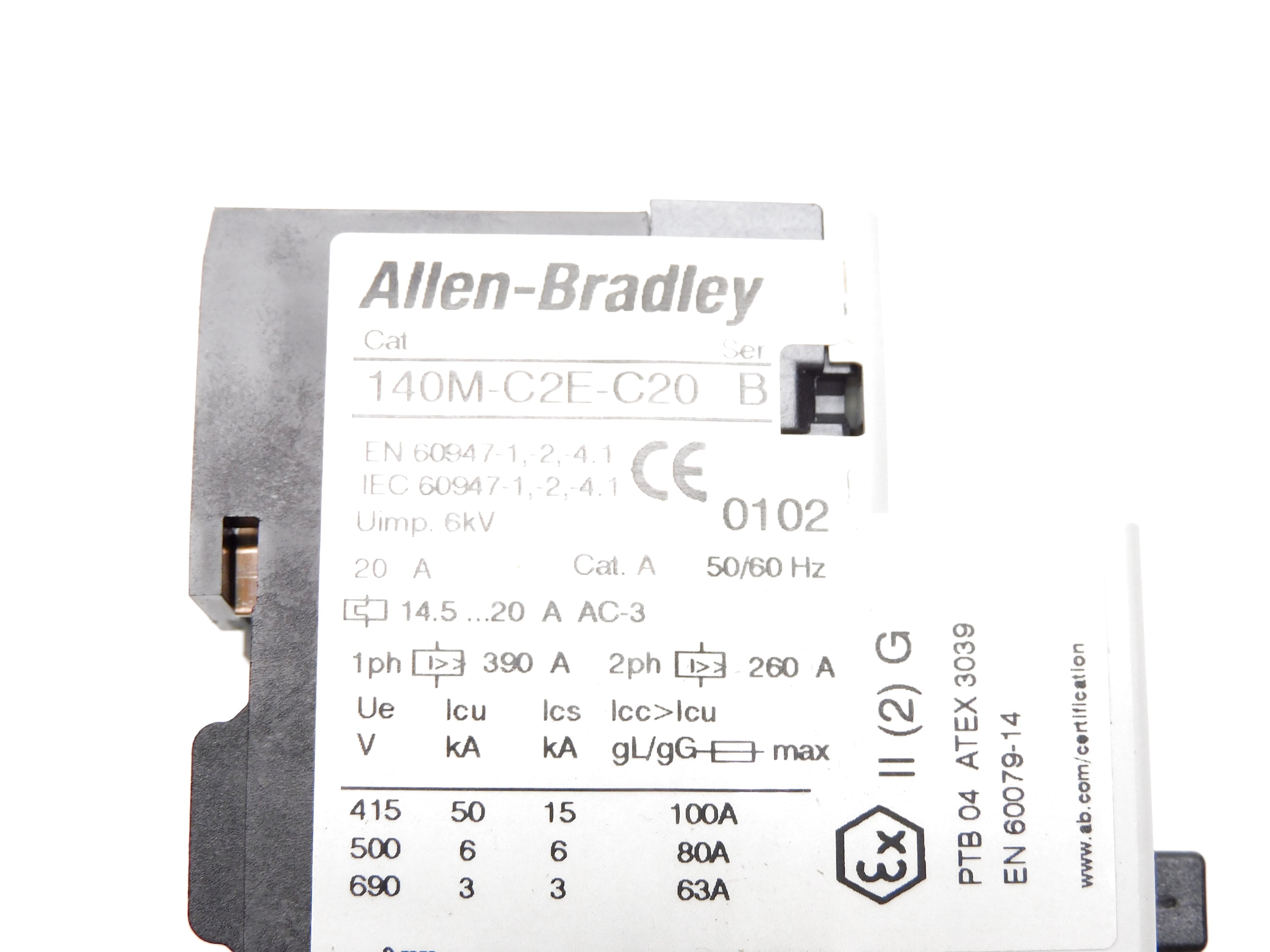 ALLEN BRADLEY 140M-C2E-C20 SER. B 14.5-20A 690V NSMP