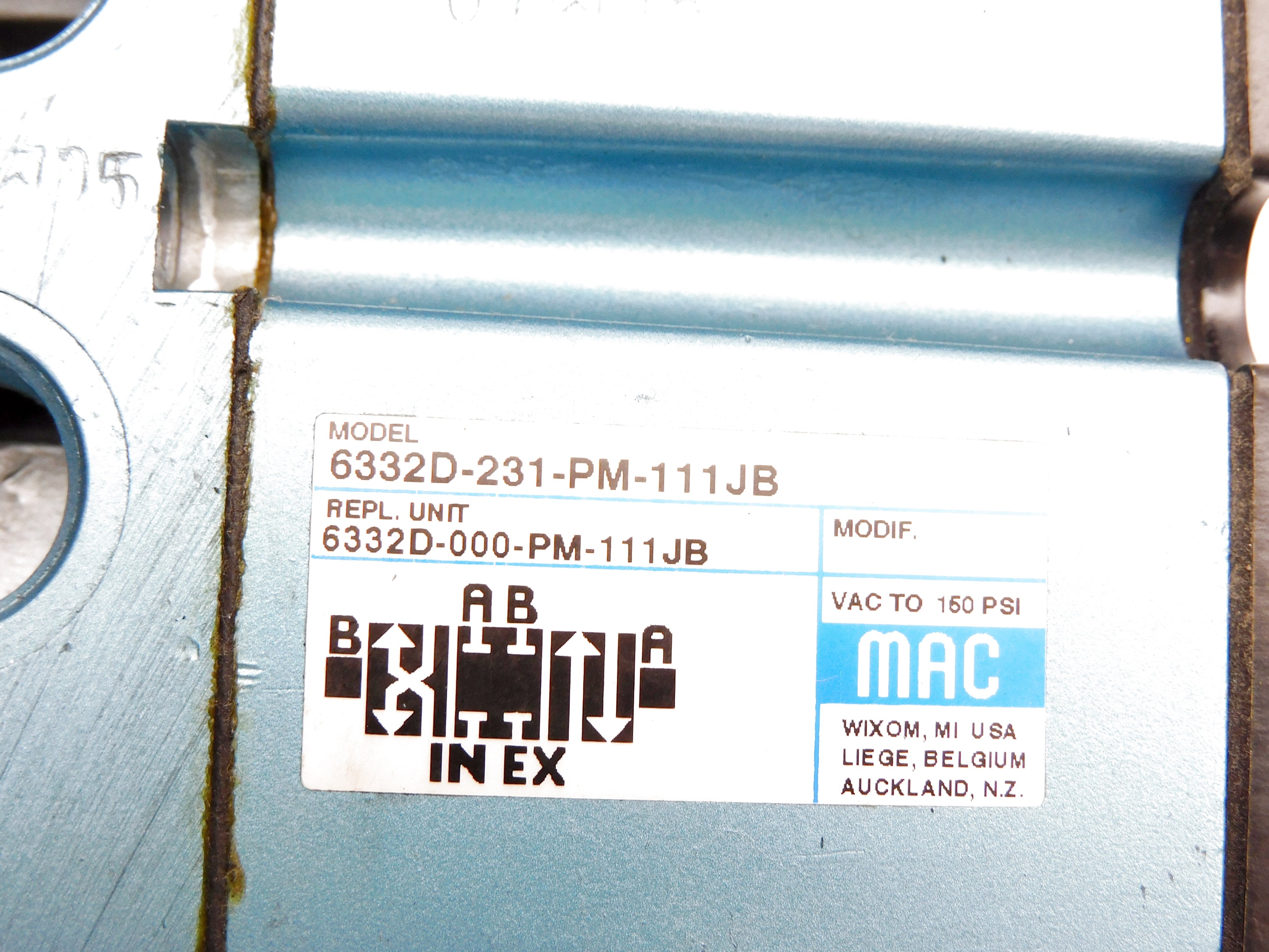 MAC 6332D-231-PM-111JB 120/60 110/50 150PSI UNMP