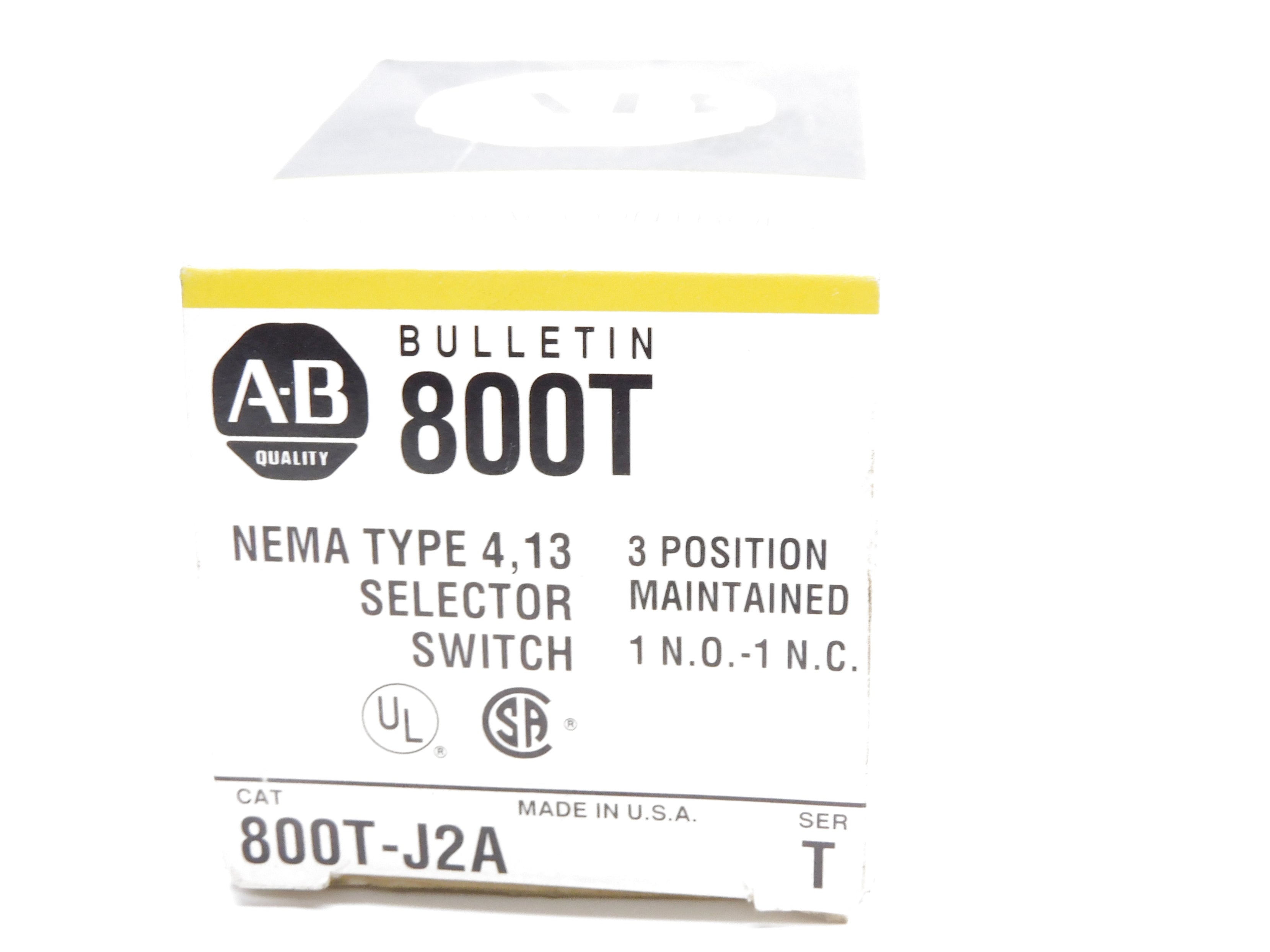 ALLEN BRADLEY 800T-J2A SER. T (BK/YL) NSMP