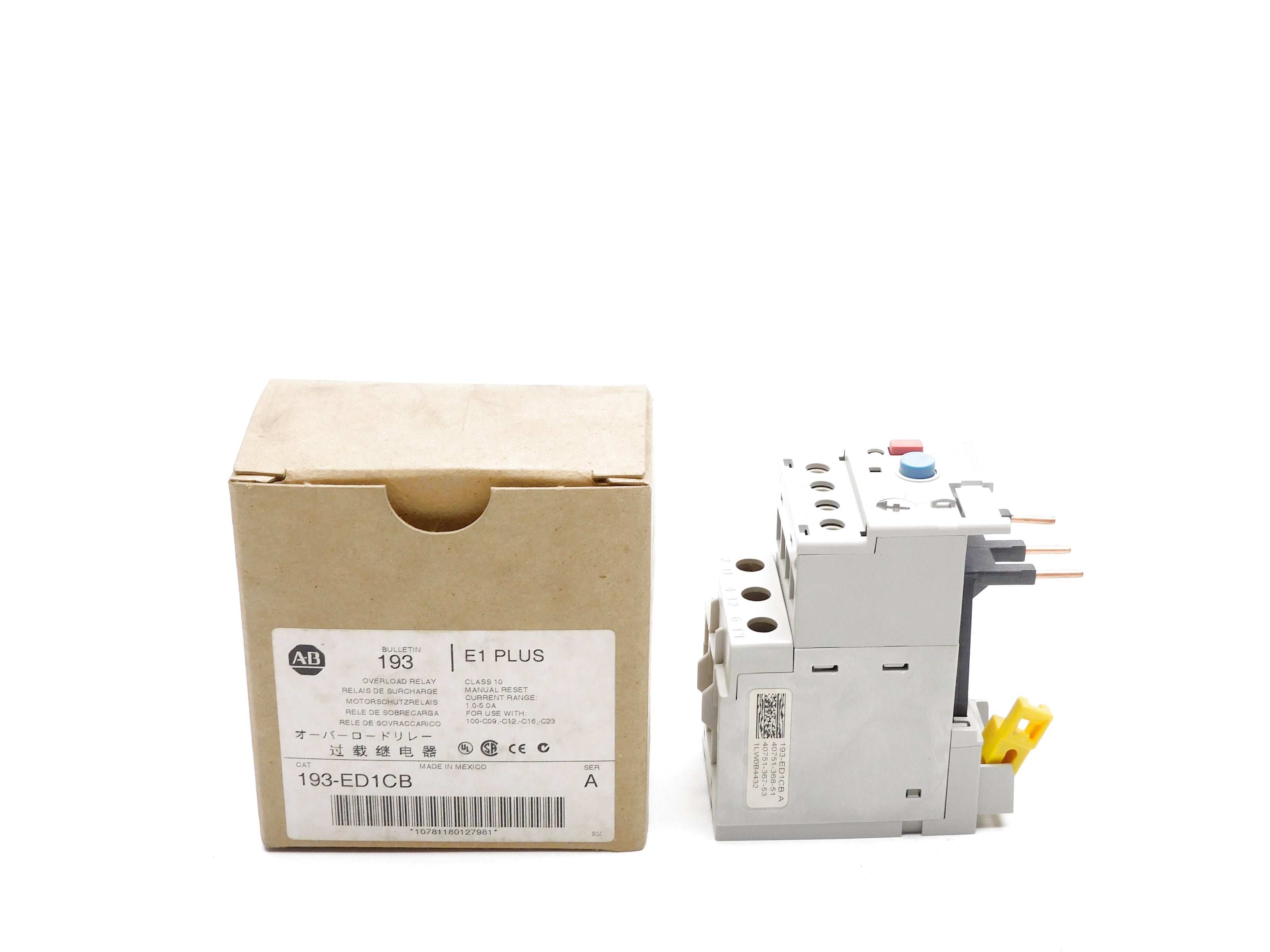 ALLEN BRADLEY 193-ED1CB SER. A 600V 1.0-5.0A (BR/WH) NSMP