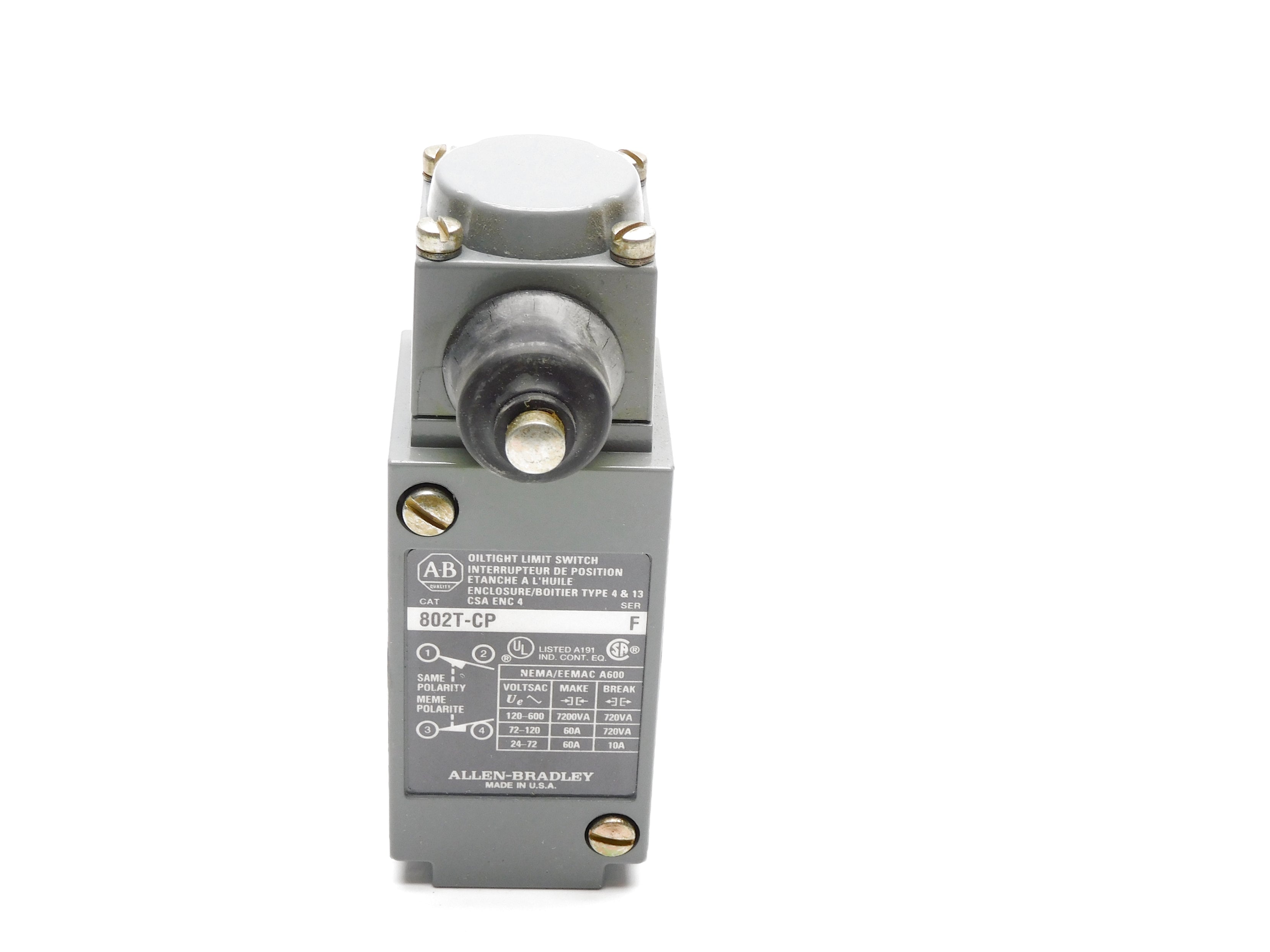 ALLEN BRADLEY 802T-CP SER. F (AS PICTURED) (BK/YL) NSMP