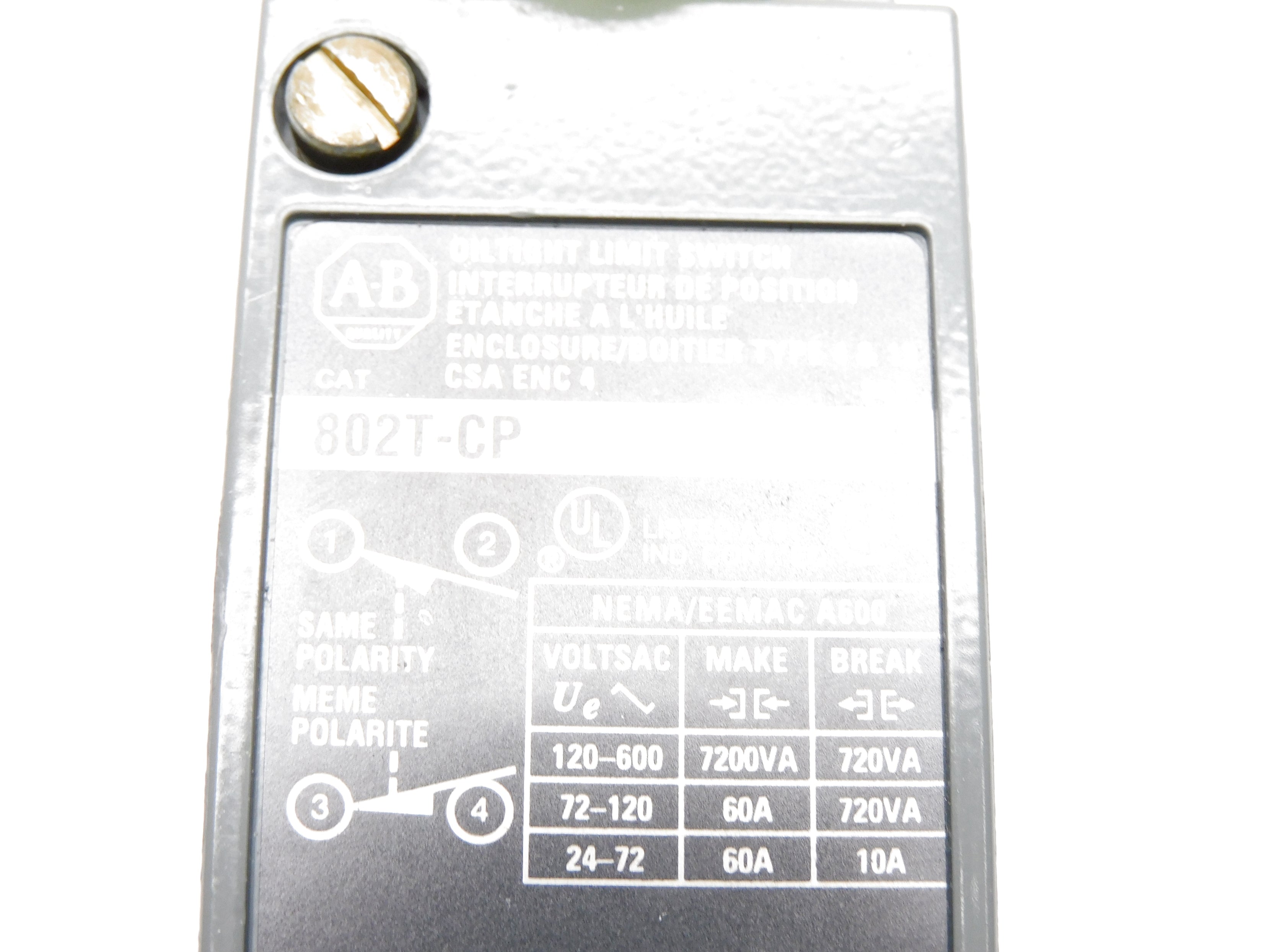 ALLEN BRADLEY 802T-CP SER. F (AS PICTURED) (BK/YL) NSMP