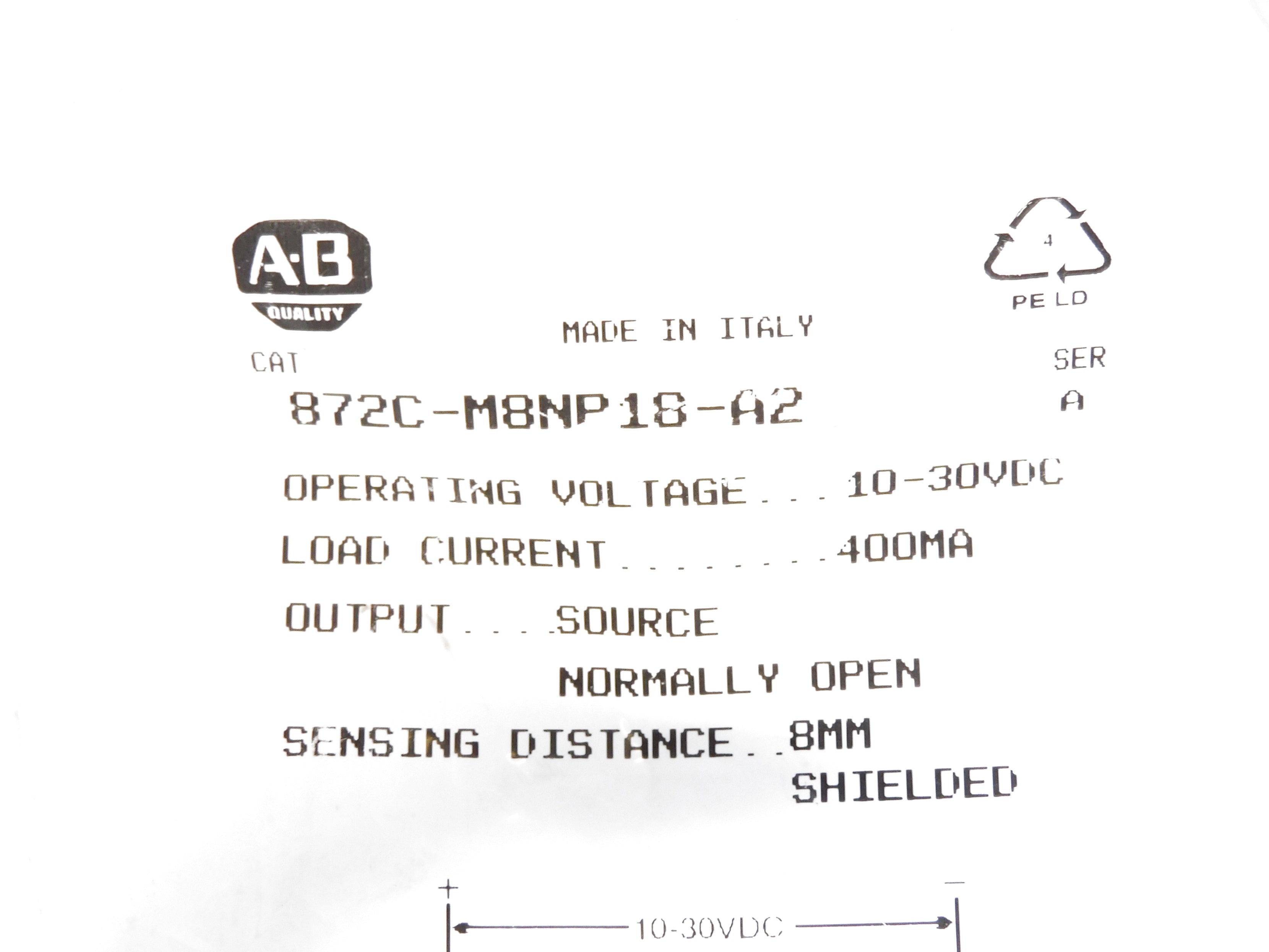 INDUSTRIAL SPARE PART 872C-M8NP18-A2 SER. A (WH) NSMP