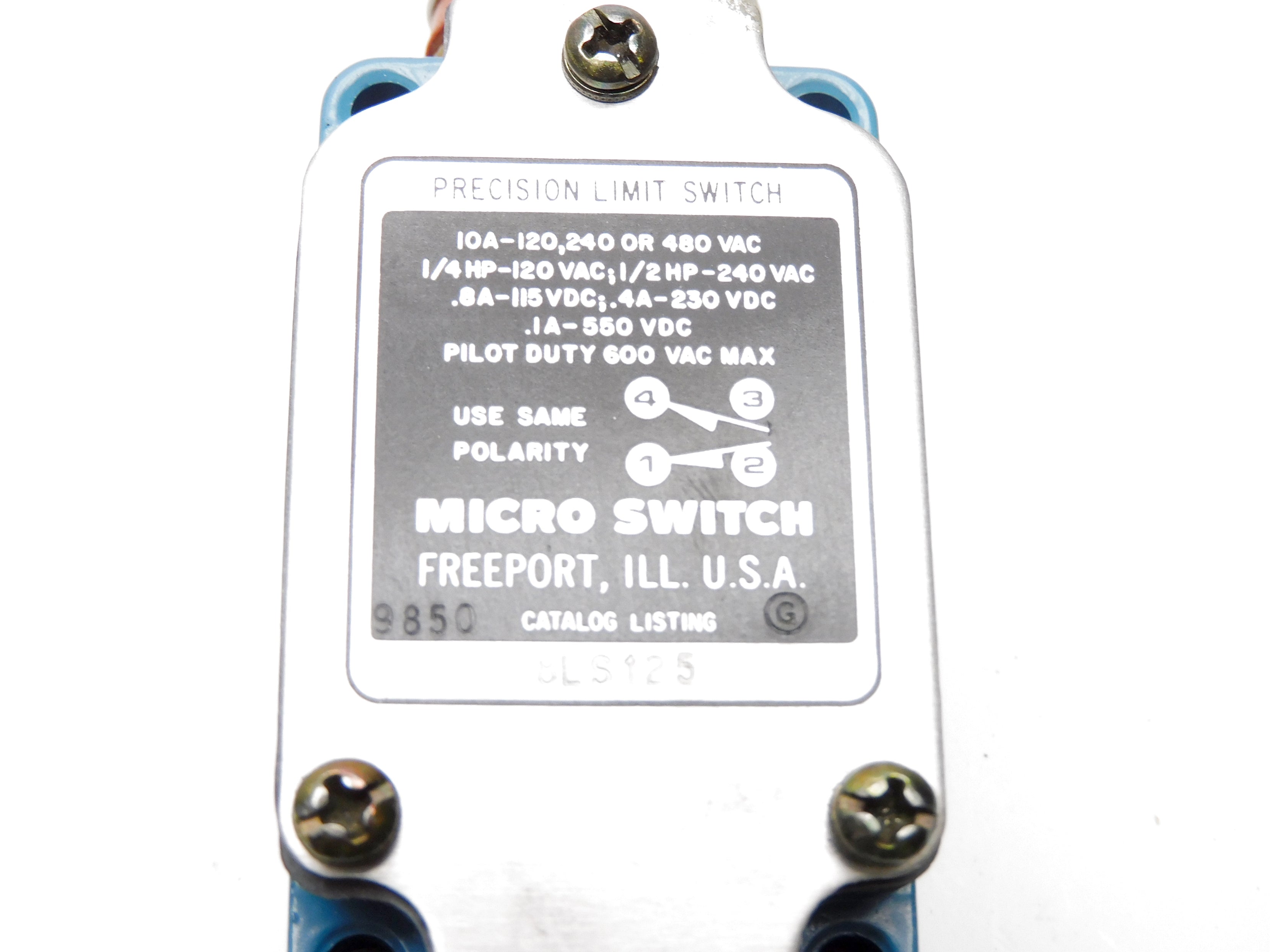 MICRO SWITCH 8LS125 600VAC 10A NSMP