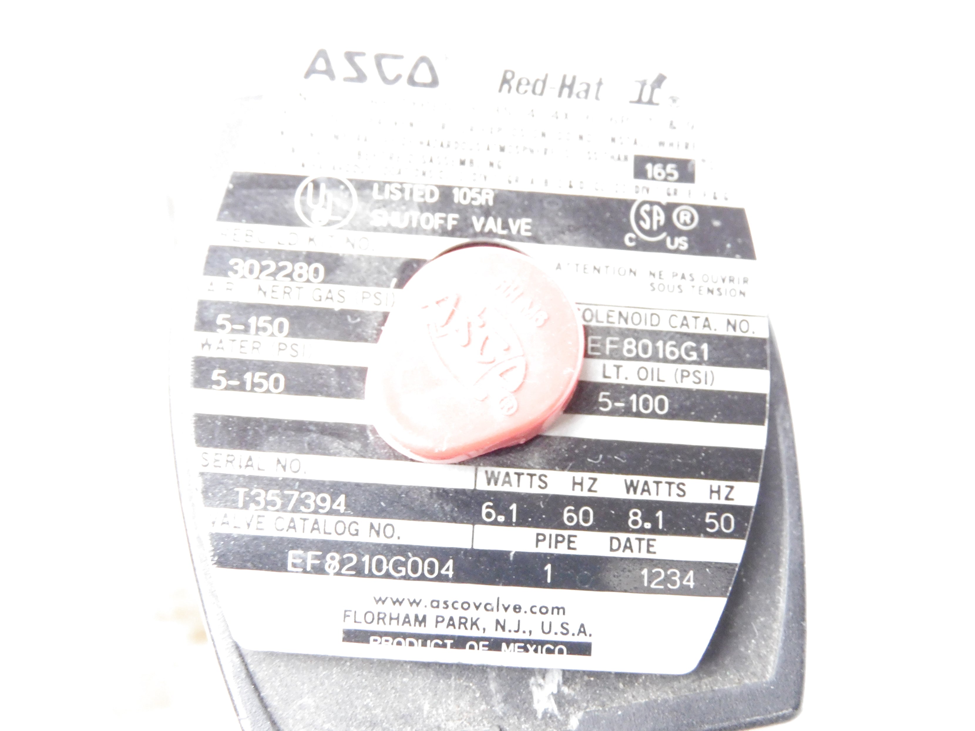 ASCO EF8210G004 110/120V 5-150PSI UNMP