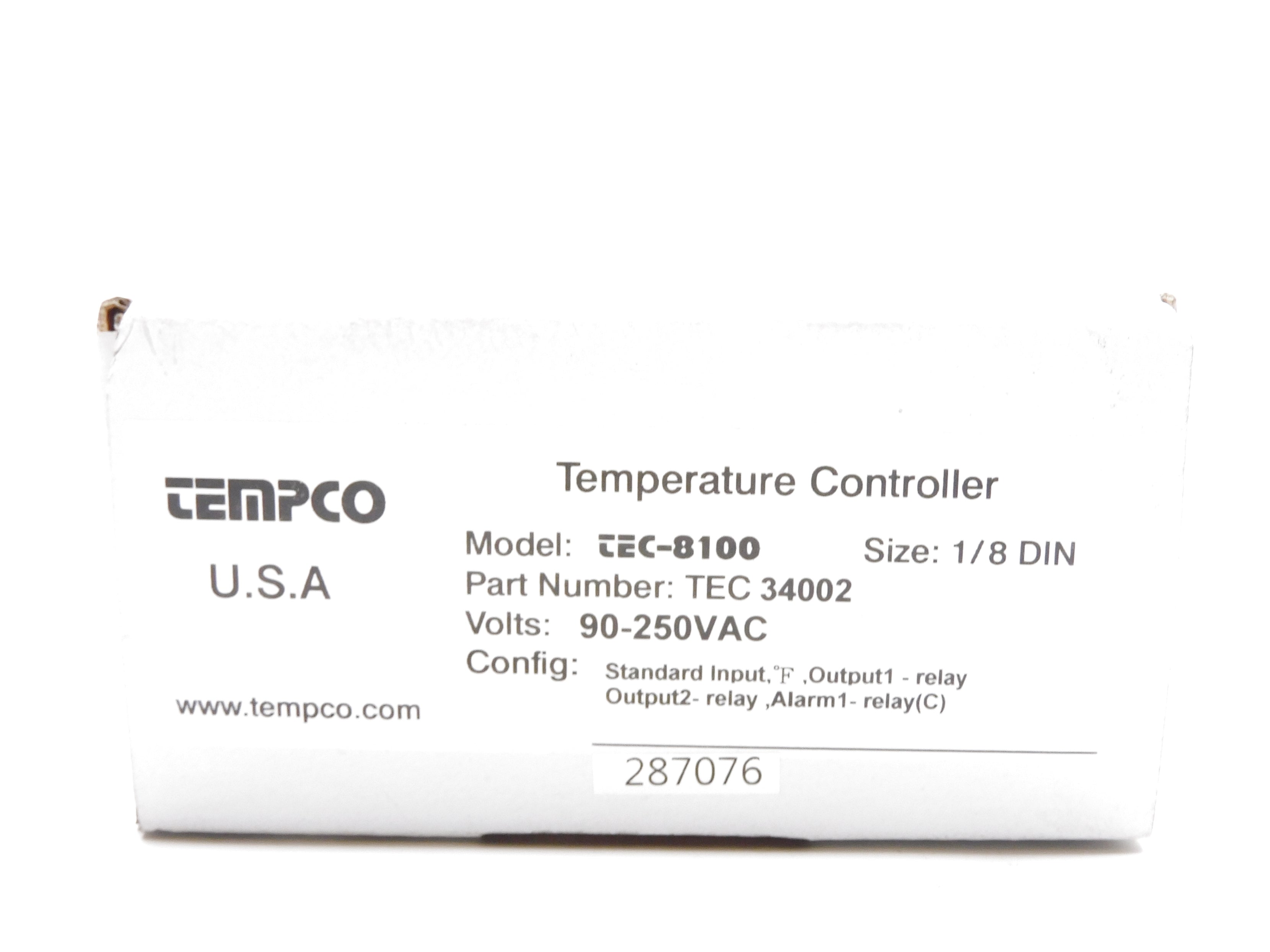 TEMPCO TEC34002 TEC-8100 90-250VAC 1/8" NSMP