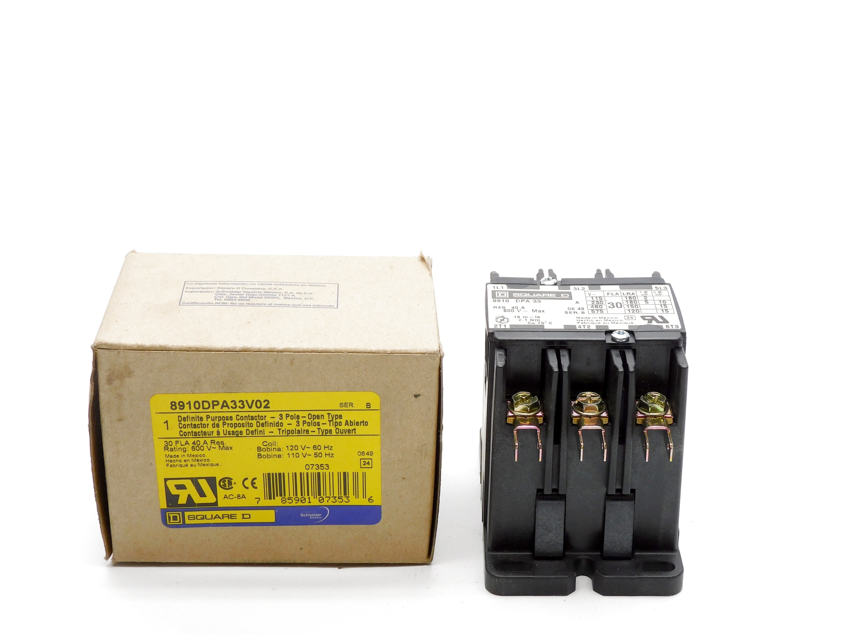 SQUARE D 8910DPA33V02 SER. B 110/120V NSMP