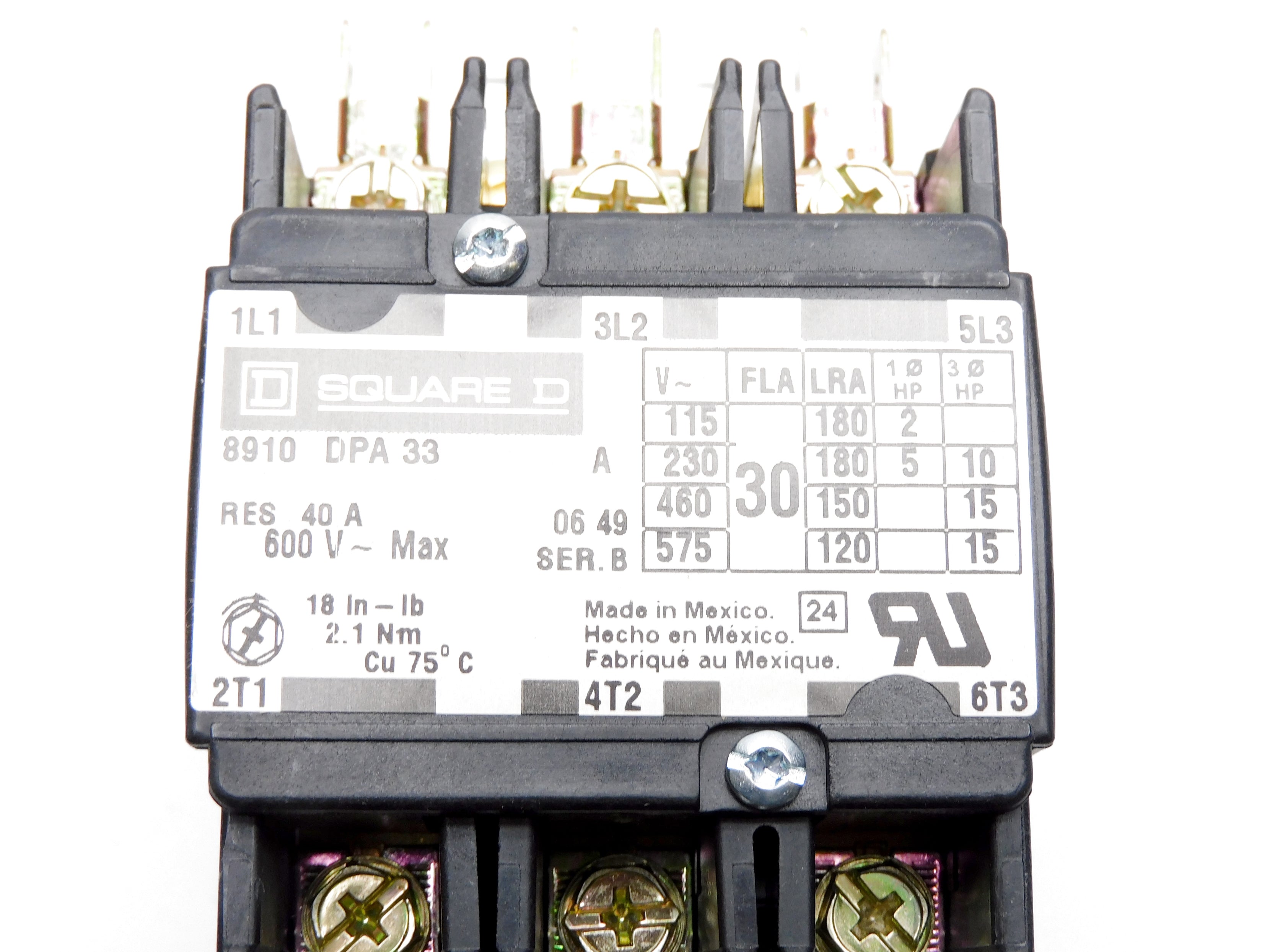 SQUARE D 8910DPA33V02 SER. B 110/120V NSMP