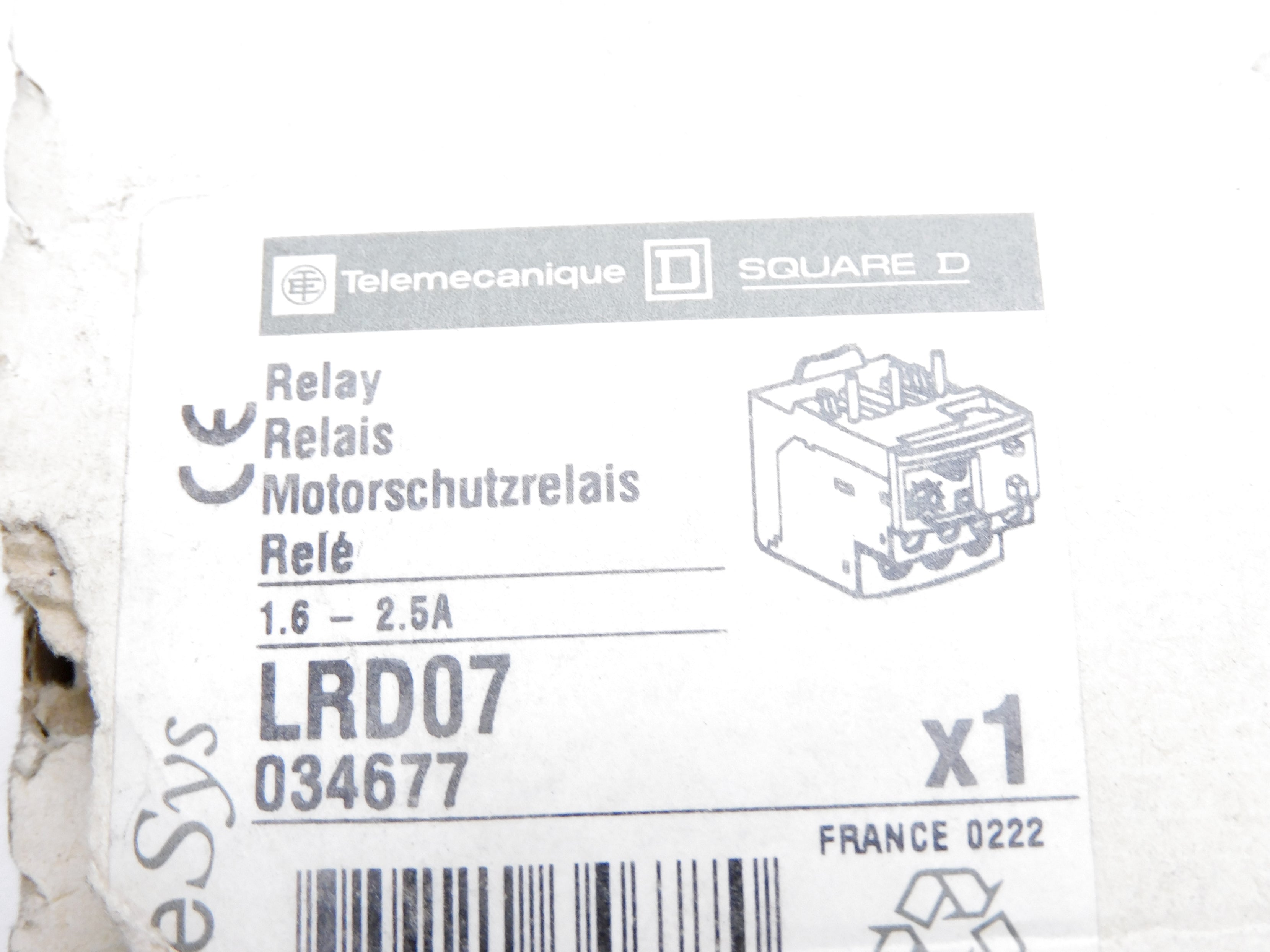 TELEMECANIQUE LRD07 690V 1.6-2.5A NSMP