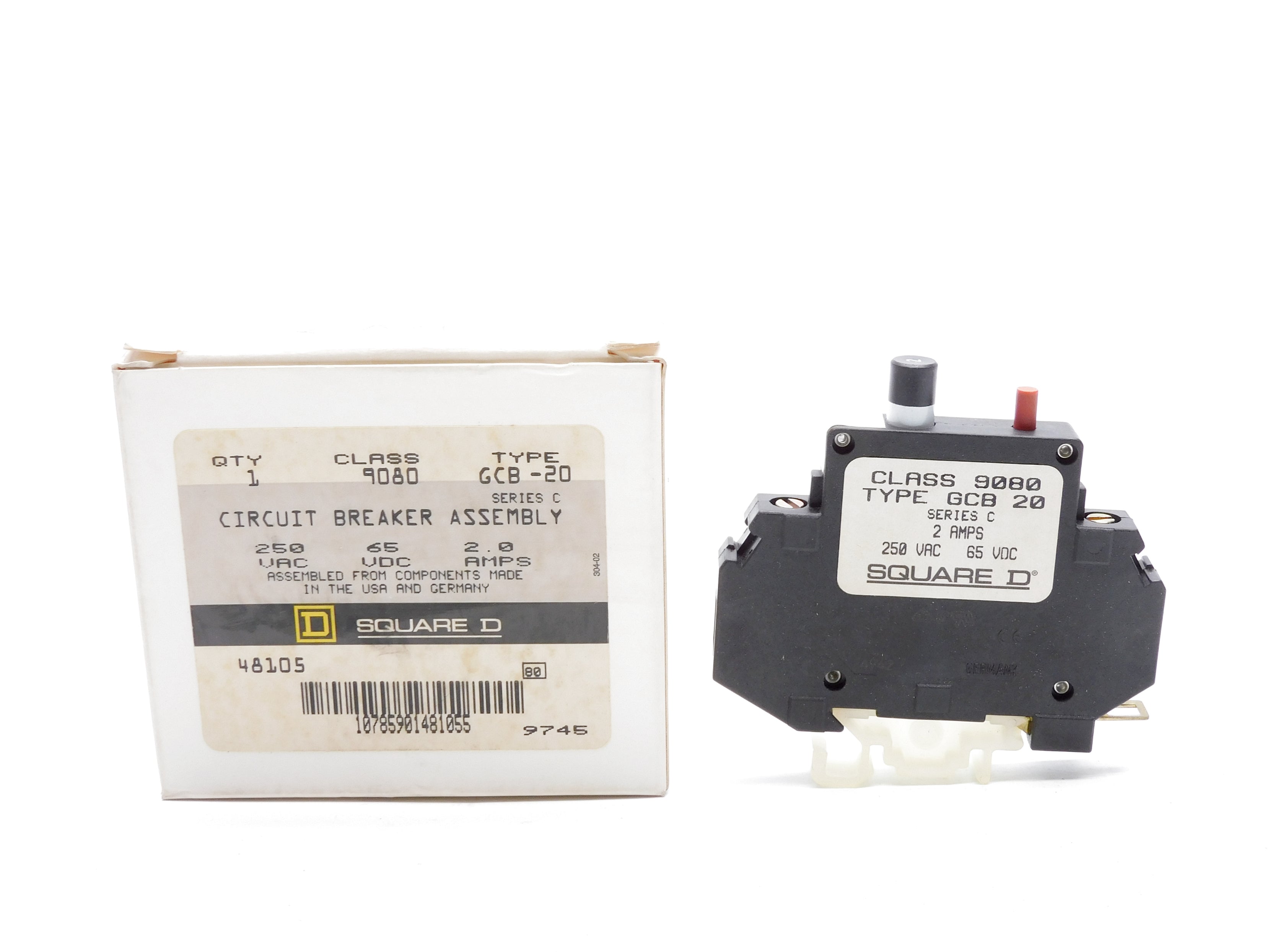SQUARE D 9080GCB20 SER. C 2A 250VAC NSMP