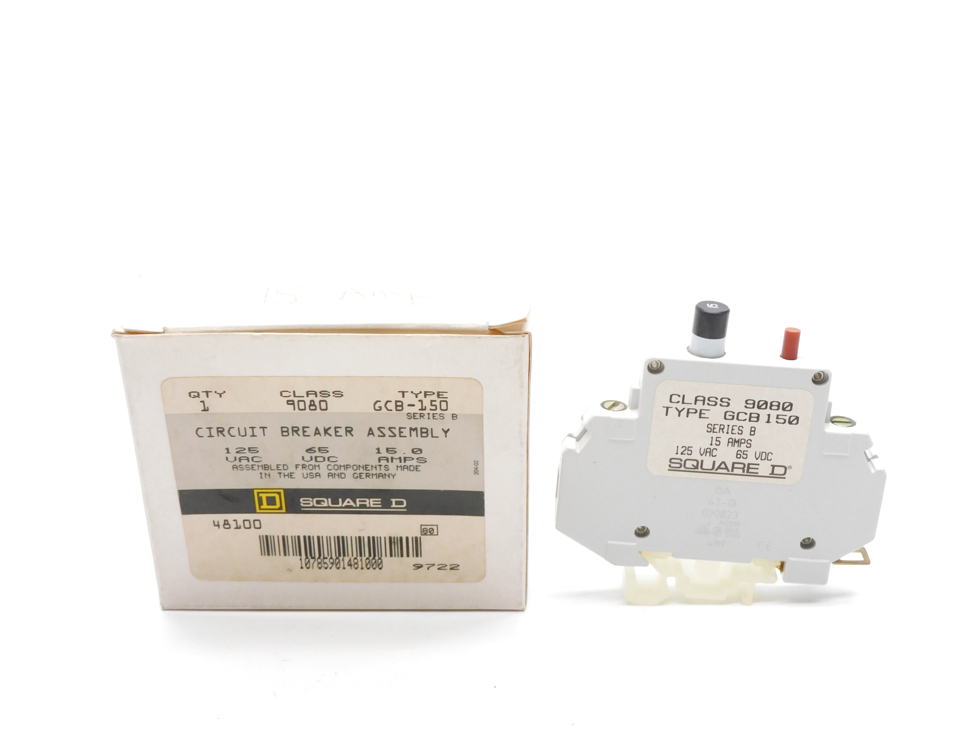 SQUARE D 9080GCB150 SER. B 15A 125VAC NSMP